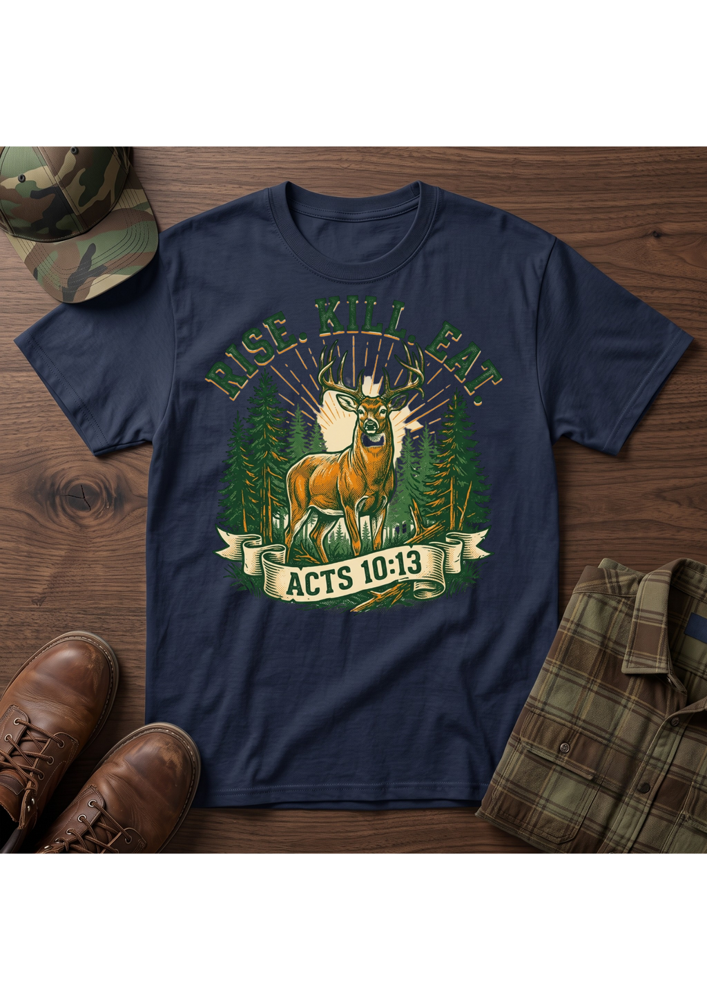 Rise, Kill, Eat Buck Painting T-Shirt