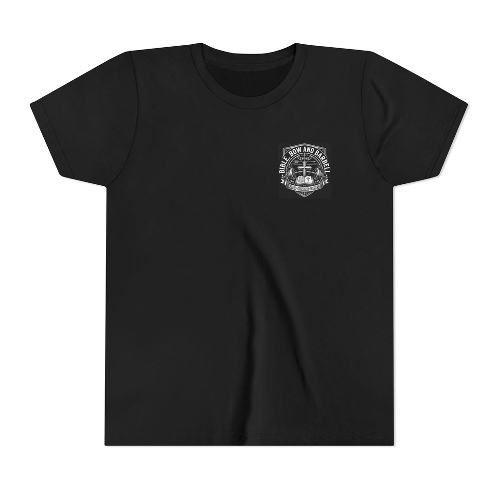 Youth Tee - "Pray Hard Train Hard Hunt Hard" Camo Faith & Hunting Kids Shirt