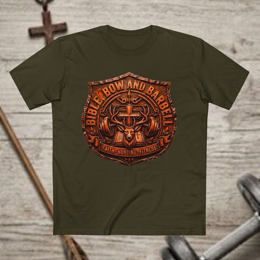 Logo Buck Shield Tee, Faith Christian Fitness shirt