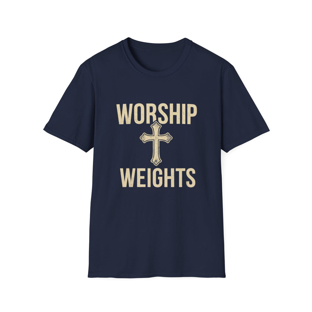 Christian Workout Shirt: Worship and Weights T-Shirt — Christian Fitness Faith Tee