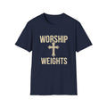 Christian Workout Shirt: Worship and Weights T-Shirt — Christian Fitness Faith Tee