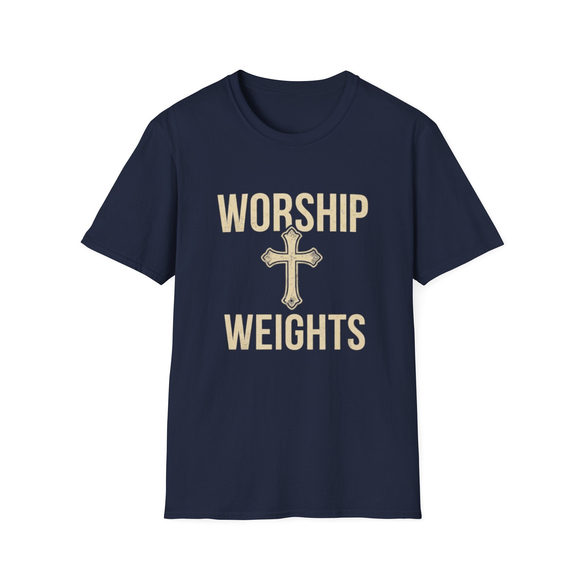 Christian Workout Shirt: Worship and Weights T-Shirt — Christian Fitness Faith Tee