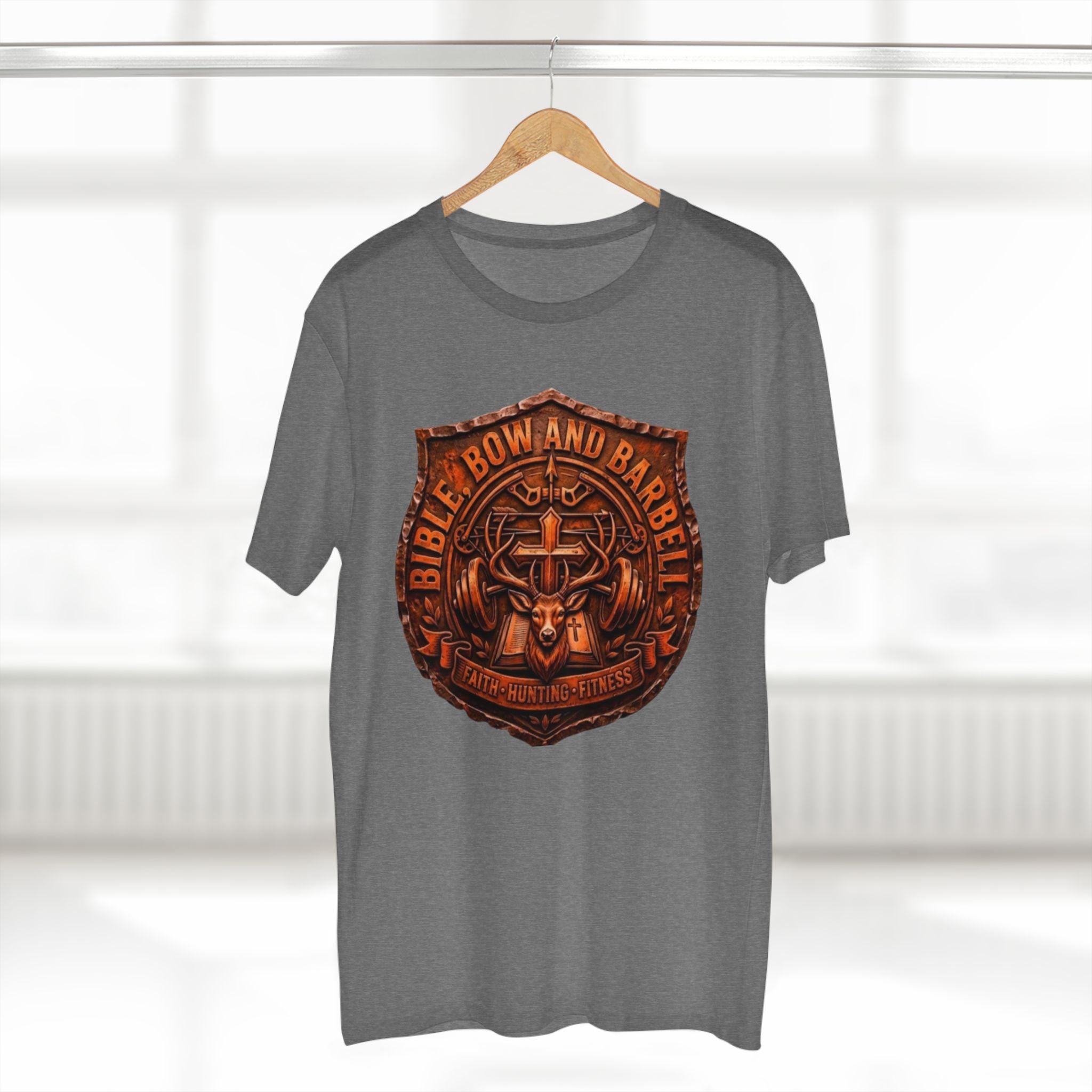 Logo Buck Shield Tee, Faith Christian Fitness shirt