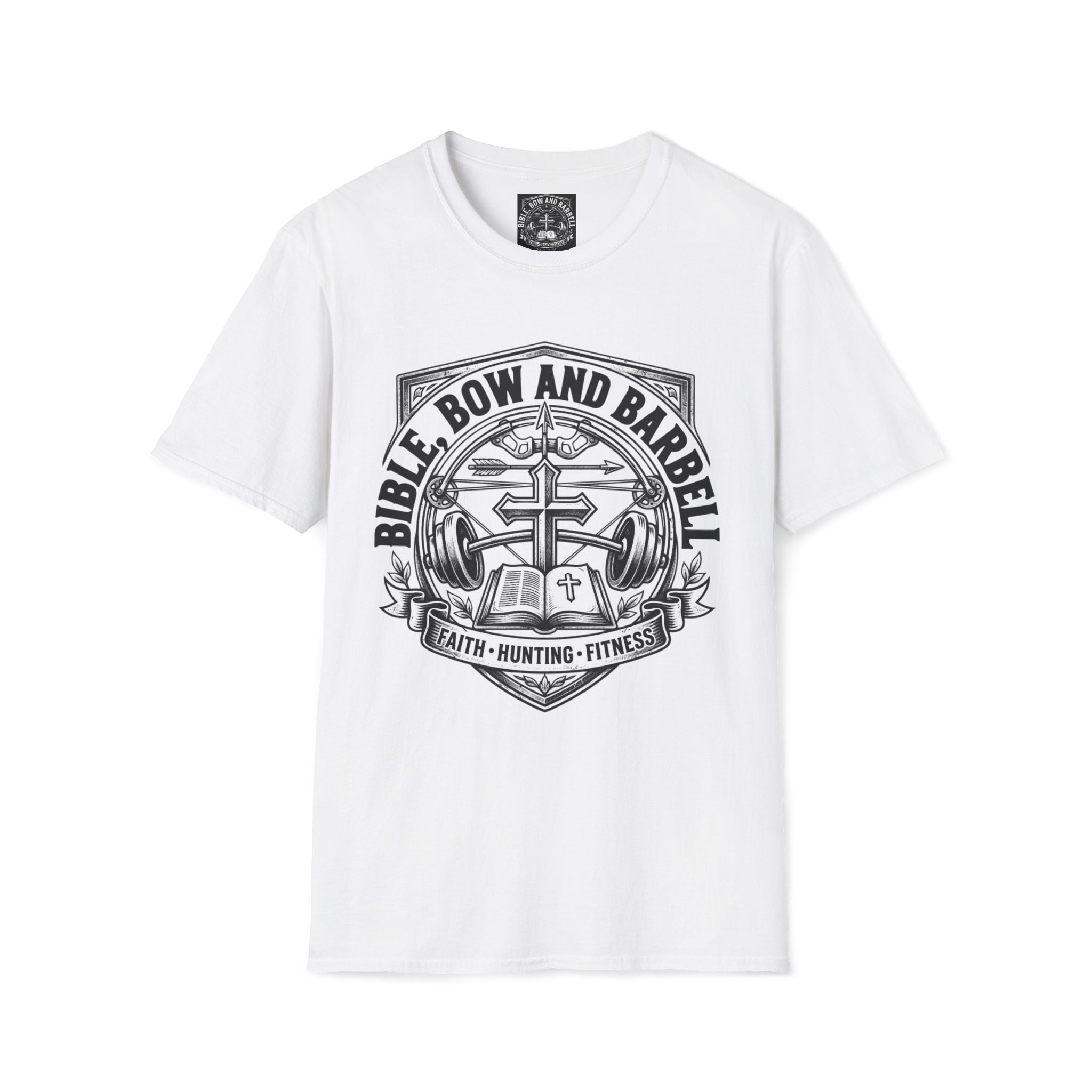 Bible Bow and Barbell Emblem T-Shirtl