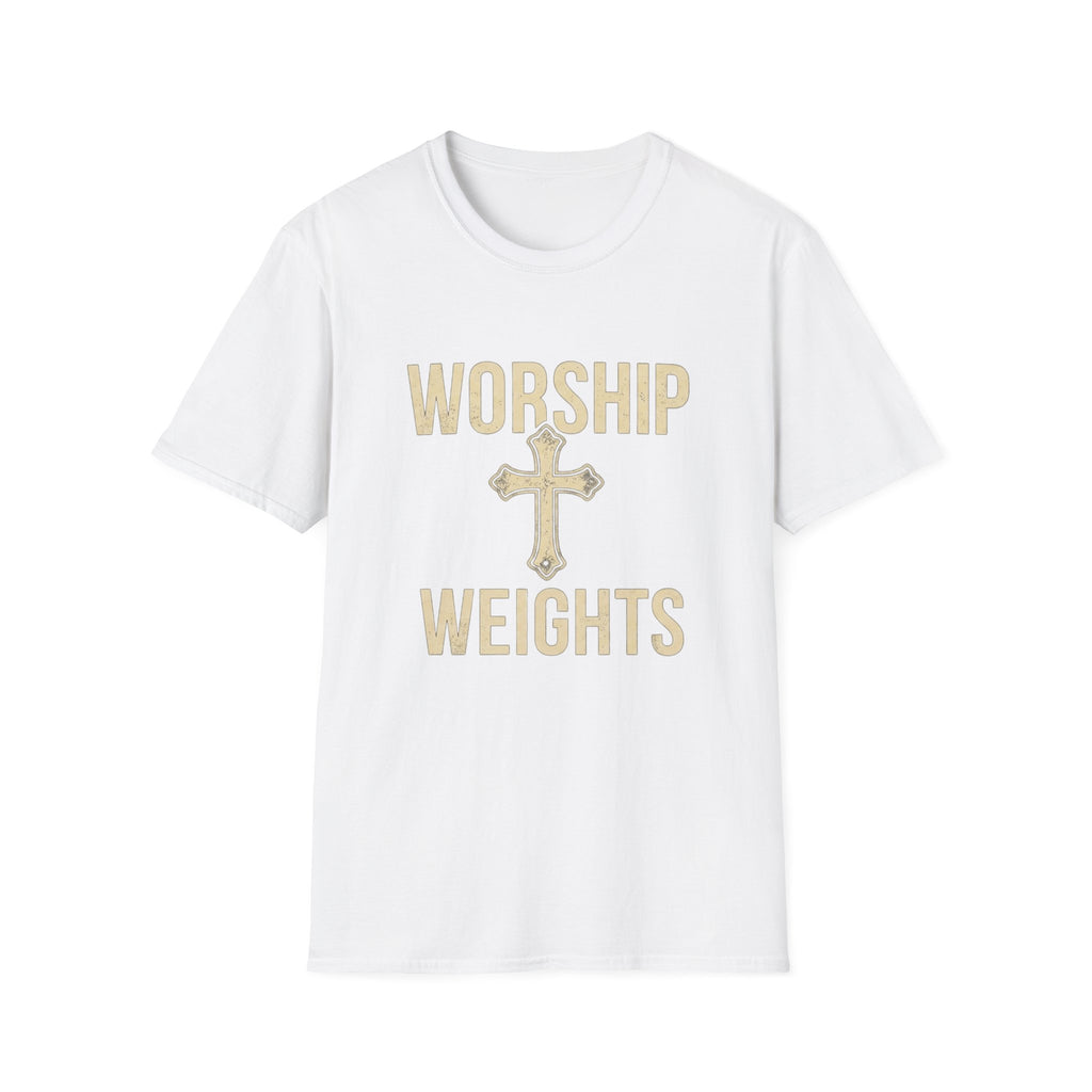Christian Workout Shirt: Worship and Weights T-Shirt — Christian Fitness Faith Tee