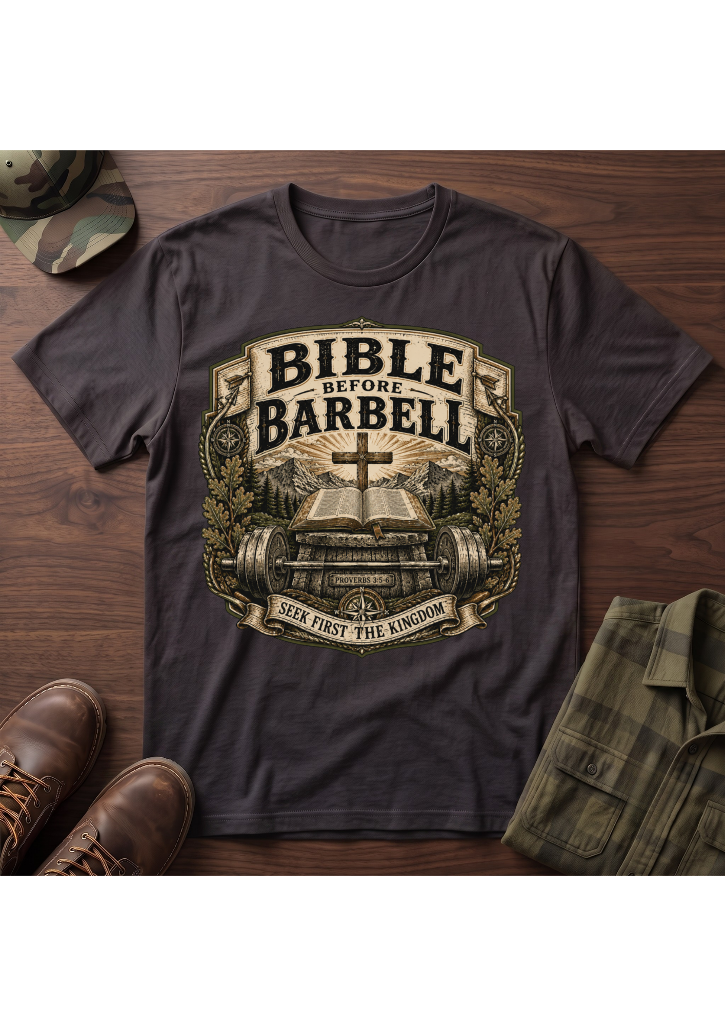 Bible Before Barbell T-Shirt
