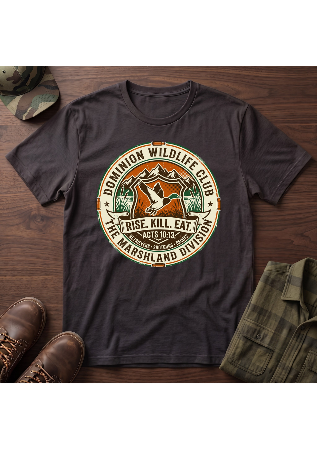Rise, Kill, Eat Waterfowl Badge T-Shirt