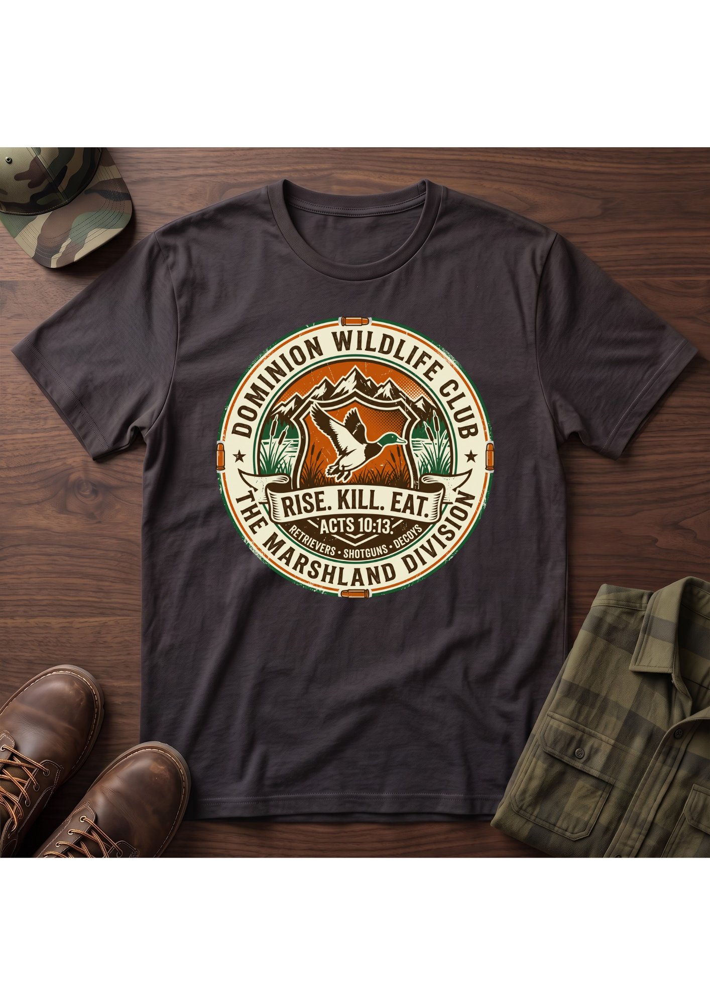 Rise, Kill, Eat Waterfowl Badge T-Shirt