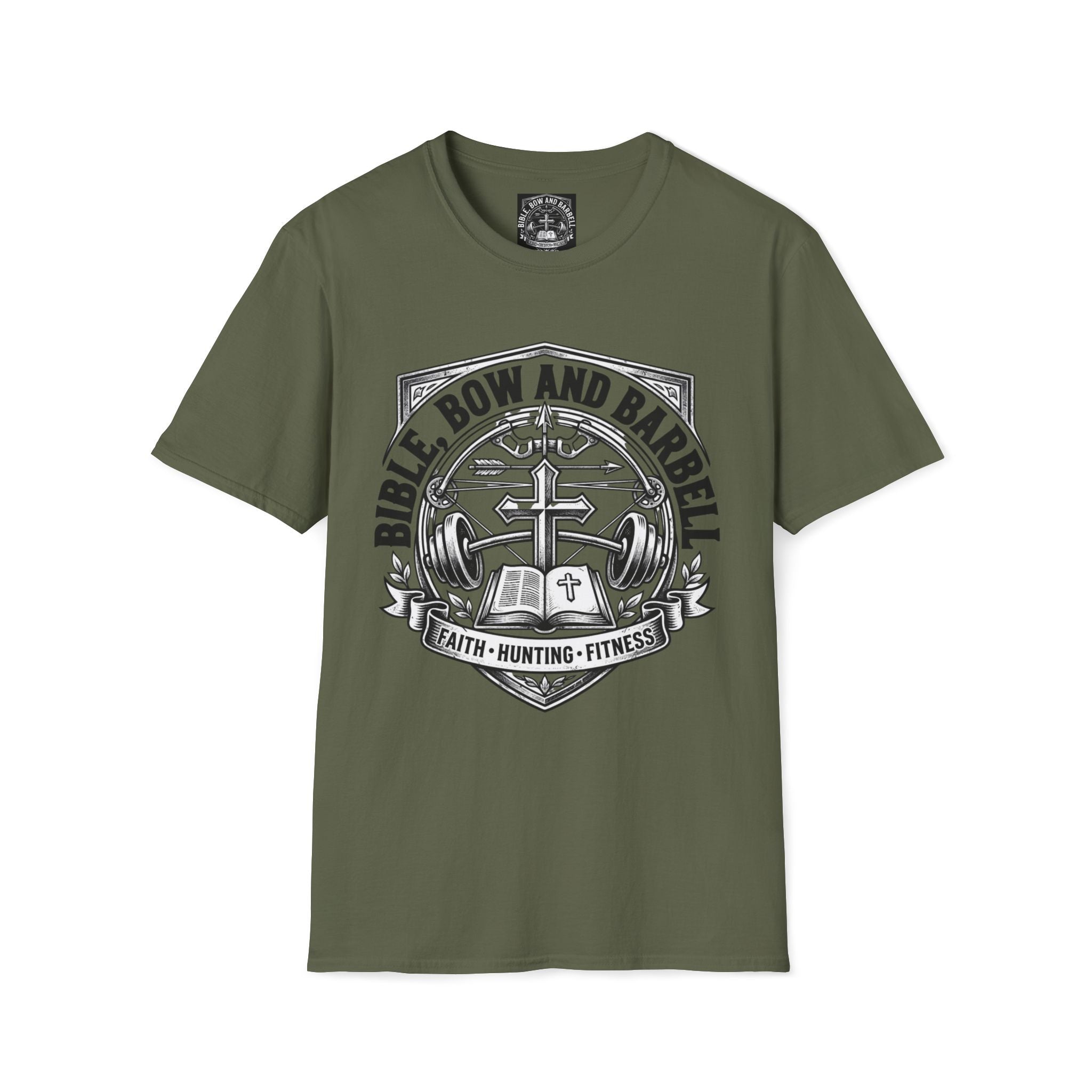 Bible Bow and Barbell Emblem T-Shirtl
