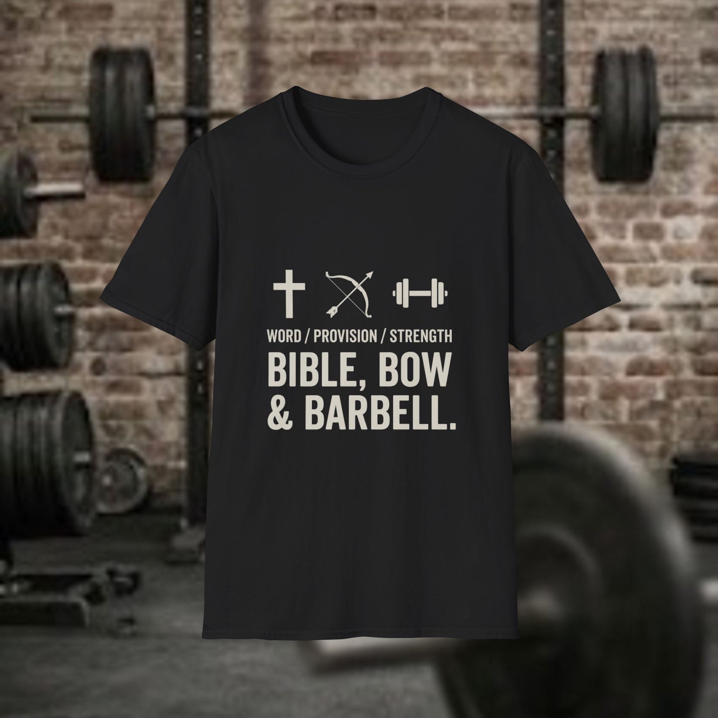 Word, Provision and Strength-Christian Fitness and Hunting Tee