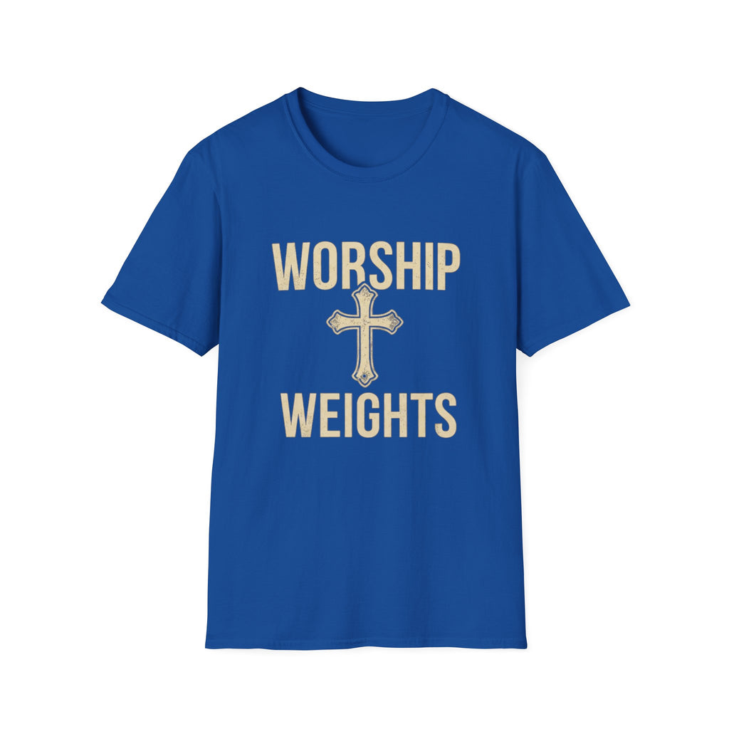 Christian Workout Shirt: Worship and Weights T-Shirt — Christian Fitness Faith Tee