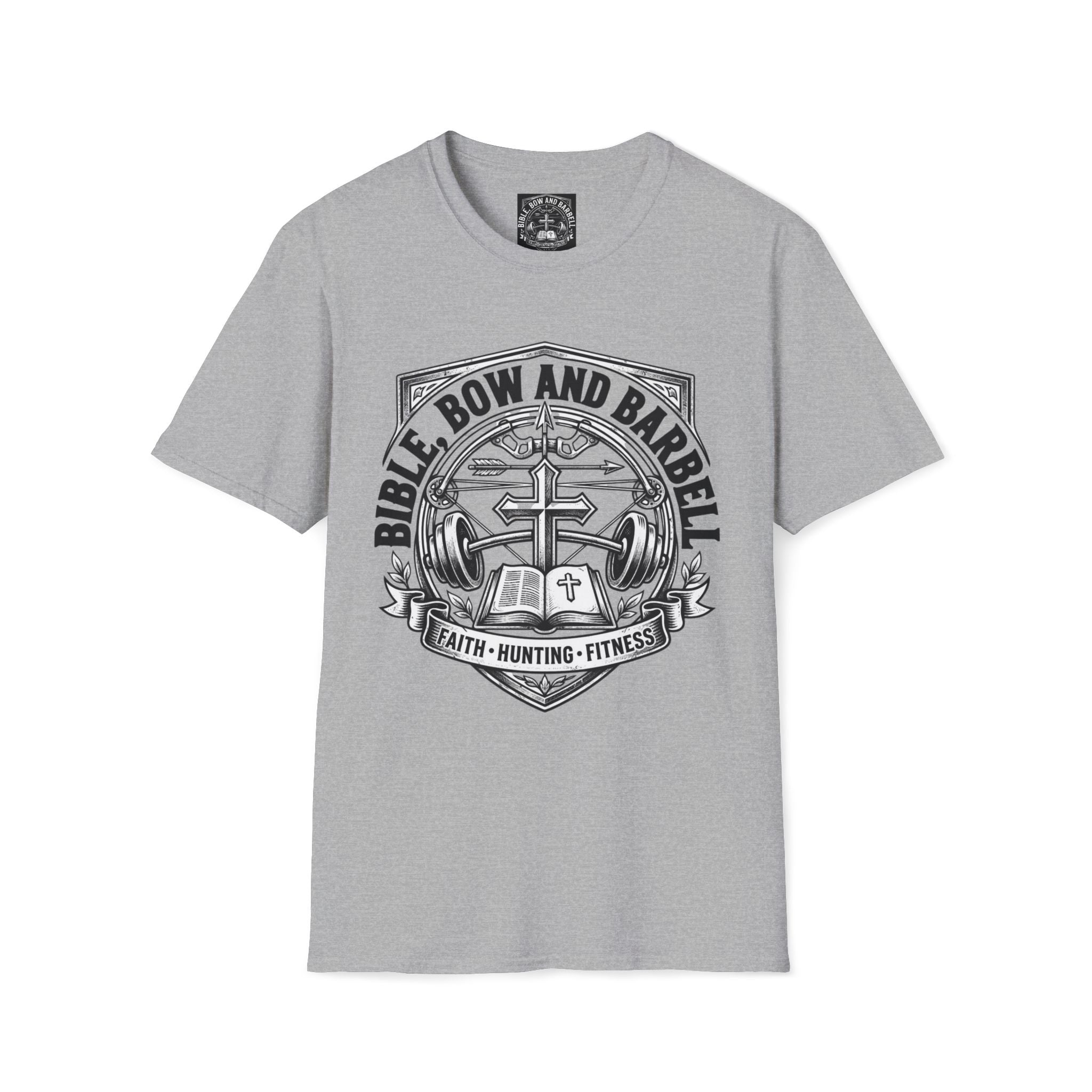 Bible Bow and Barbell Emblem T-Shirtl