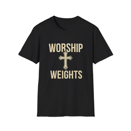 Christian Workout Shirt: Worship and Weights T-Shirt — Christian Fitness Faith Tee