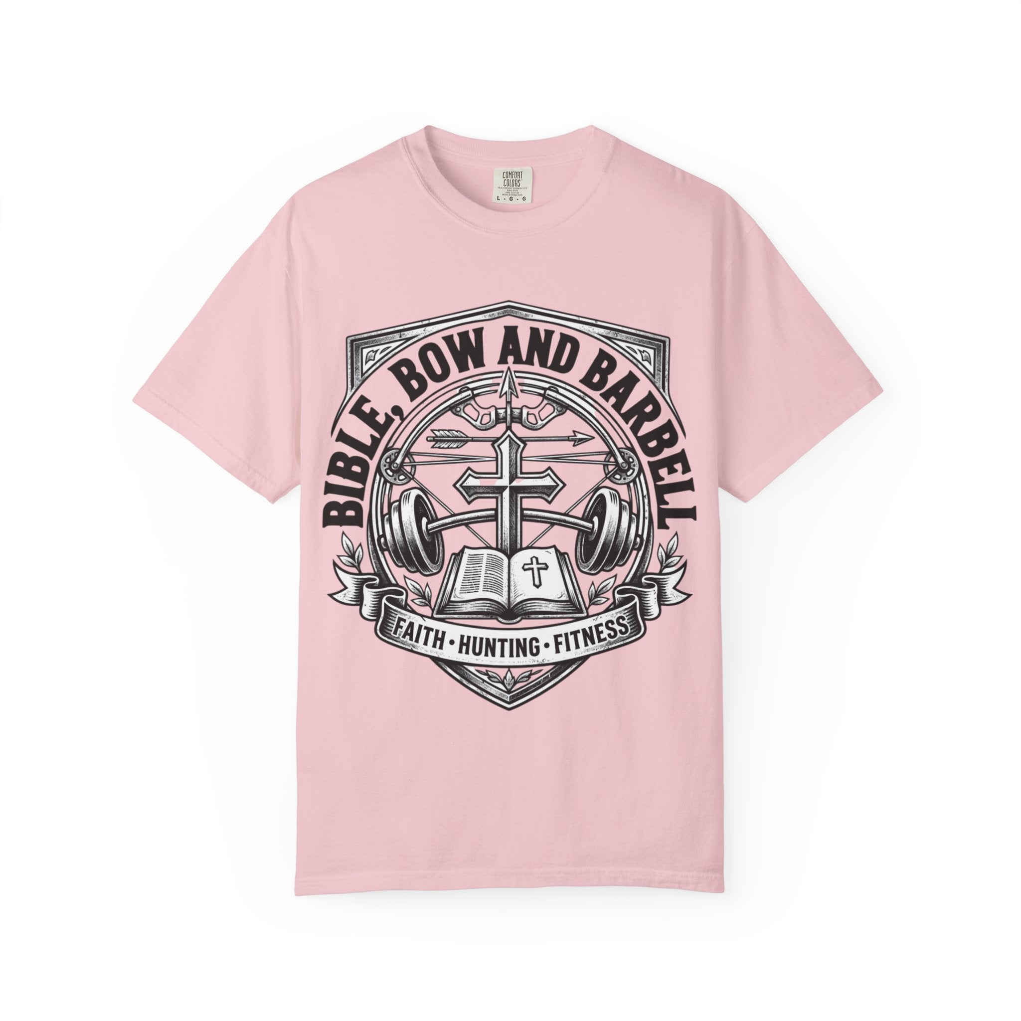 Bible Bow and Barbell T-Shirt | Faith Hunting Fitness