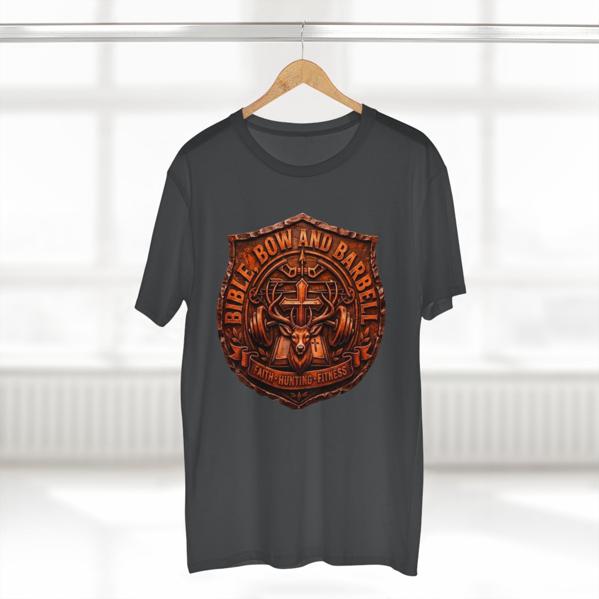 Logo Buck Shield Tee, Faith Christian Fitness shirt