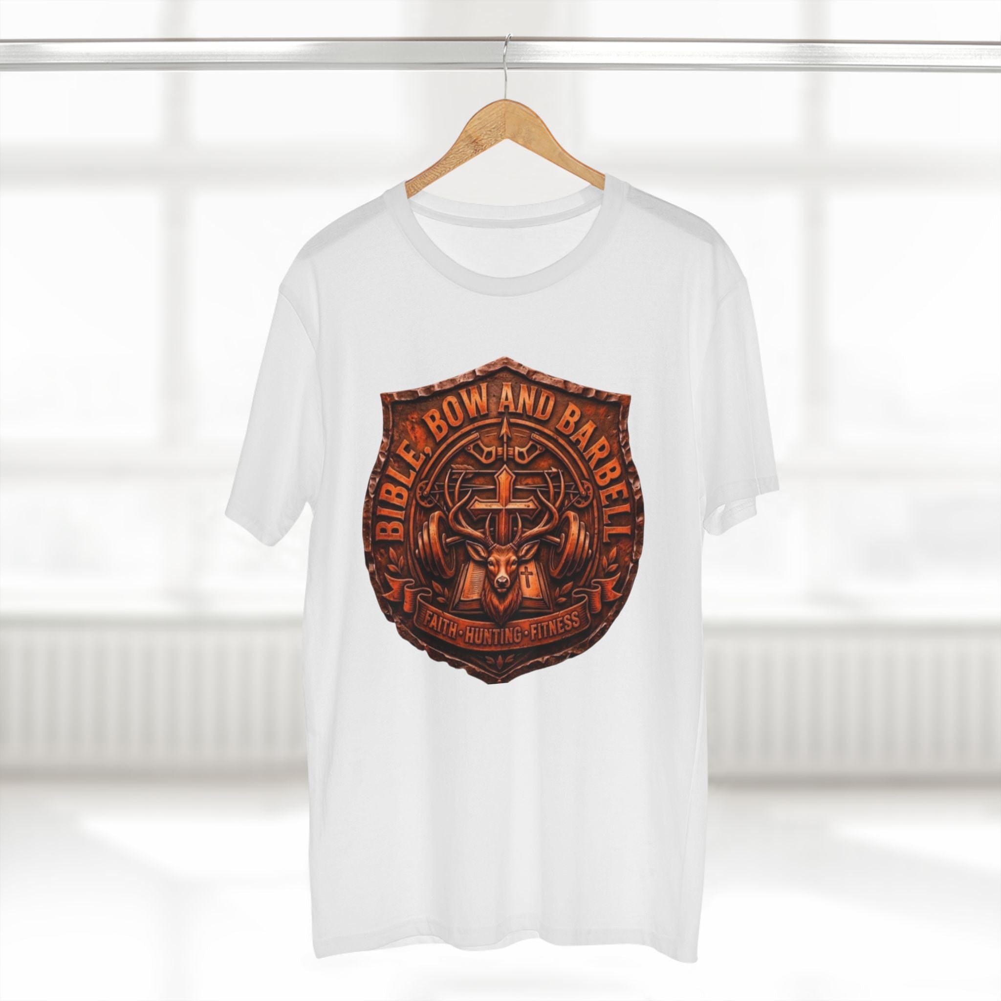 Logo Buck Shield Tee, Faith Christian Fitness shirt
