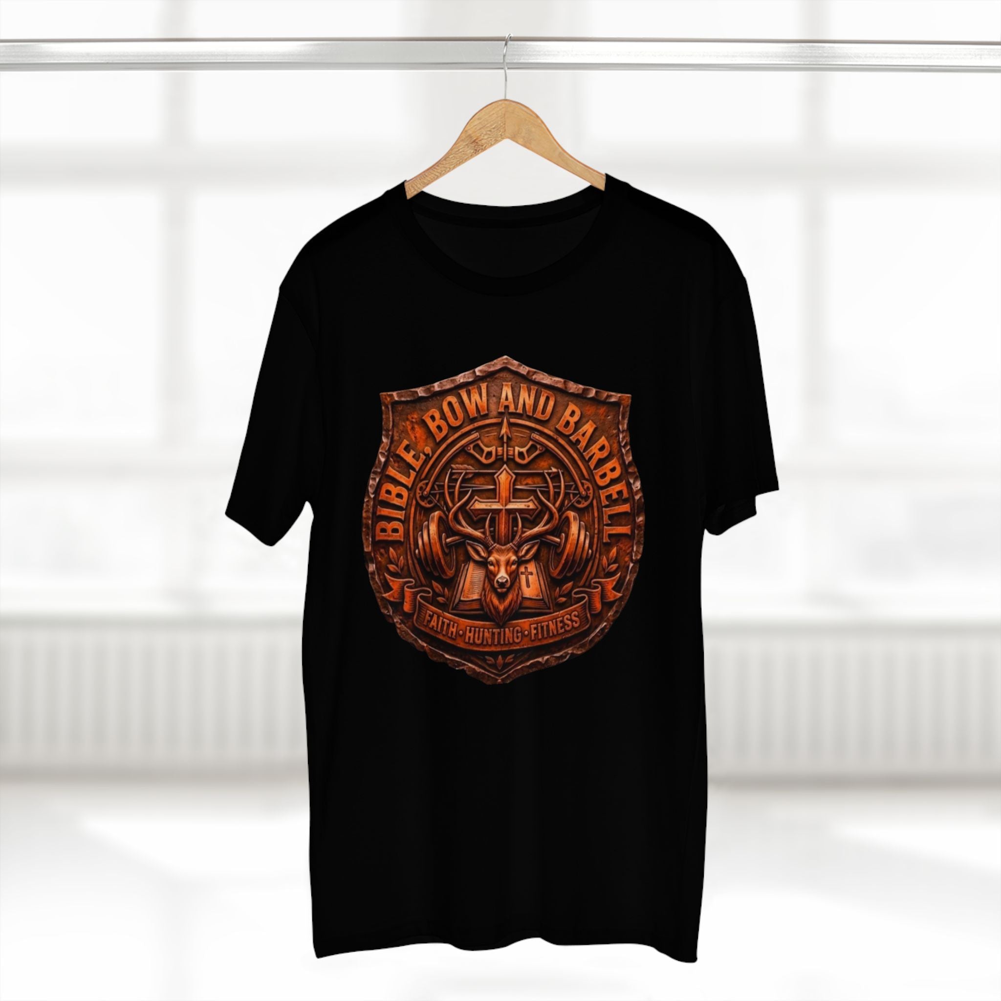 Logo Buck Shield Tee, Faith Christian Fitness shirt