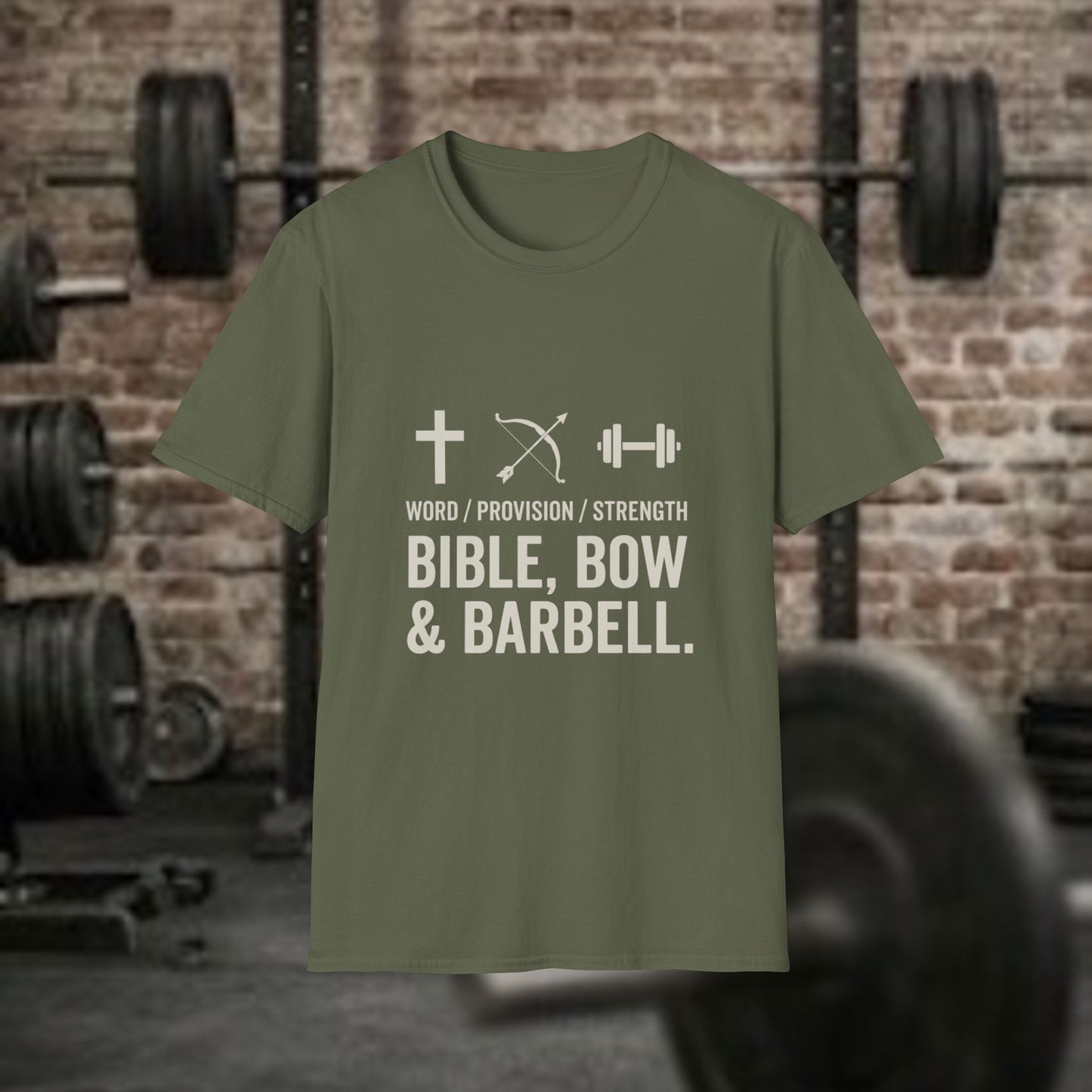 Word, Provision and Strength-Christian Fitness and Hunting Tee