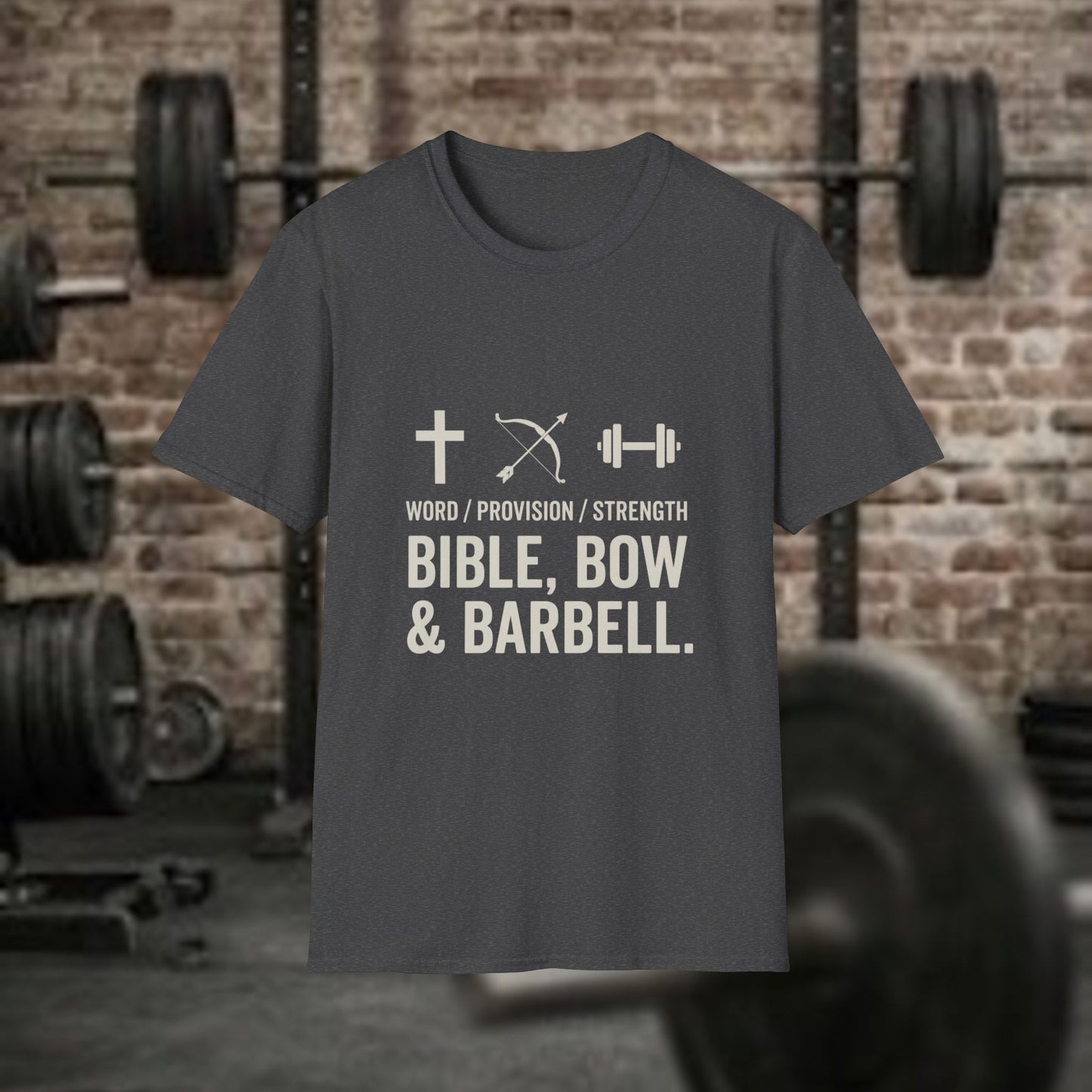 Word, Provision and Strength-Christian Fitness and Hunting Tee