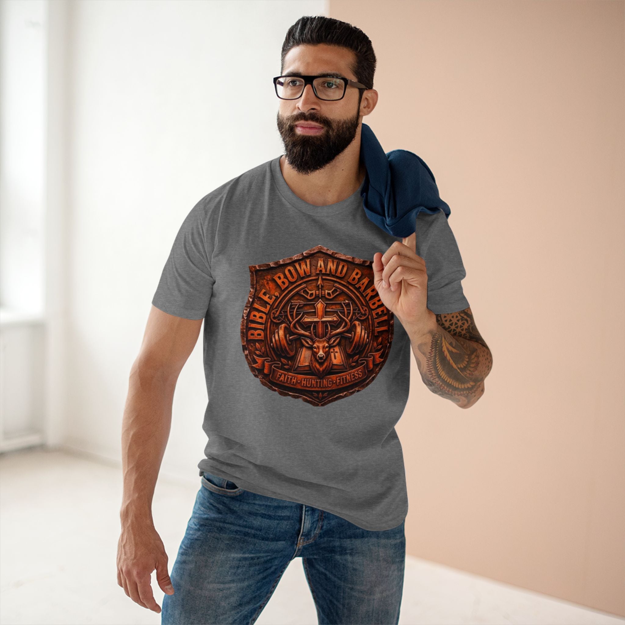 Logo Buck Shield Tee, Faith Christian Fitness shirt