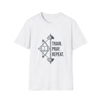 Train Pray Repeat Minimalist Cross T-Shirt