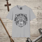 Bible Bow and Barbell Emblem T-Shirt | Fitness Crossed Barbell Logo