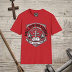 Bible Bow and Barbell Emblem T-Shirt | Fitness Crossed Barbell Logo