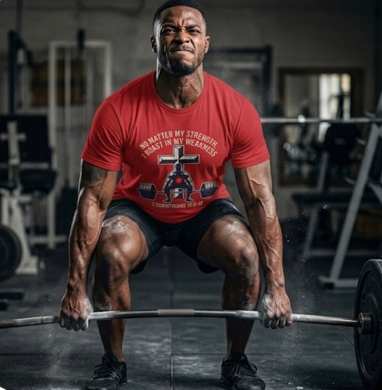 2 Cor. 12:9-10 Christian Powerlifting  Shirt