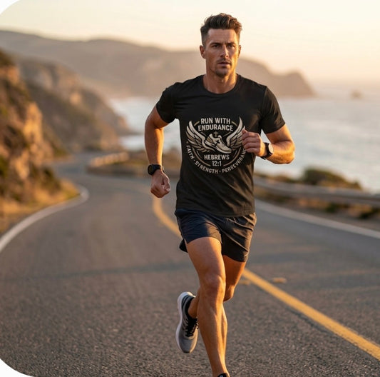 Hebrews 12:1 Running Tee