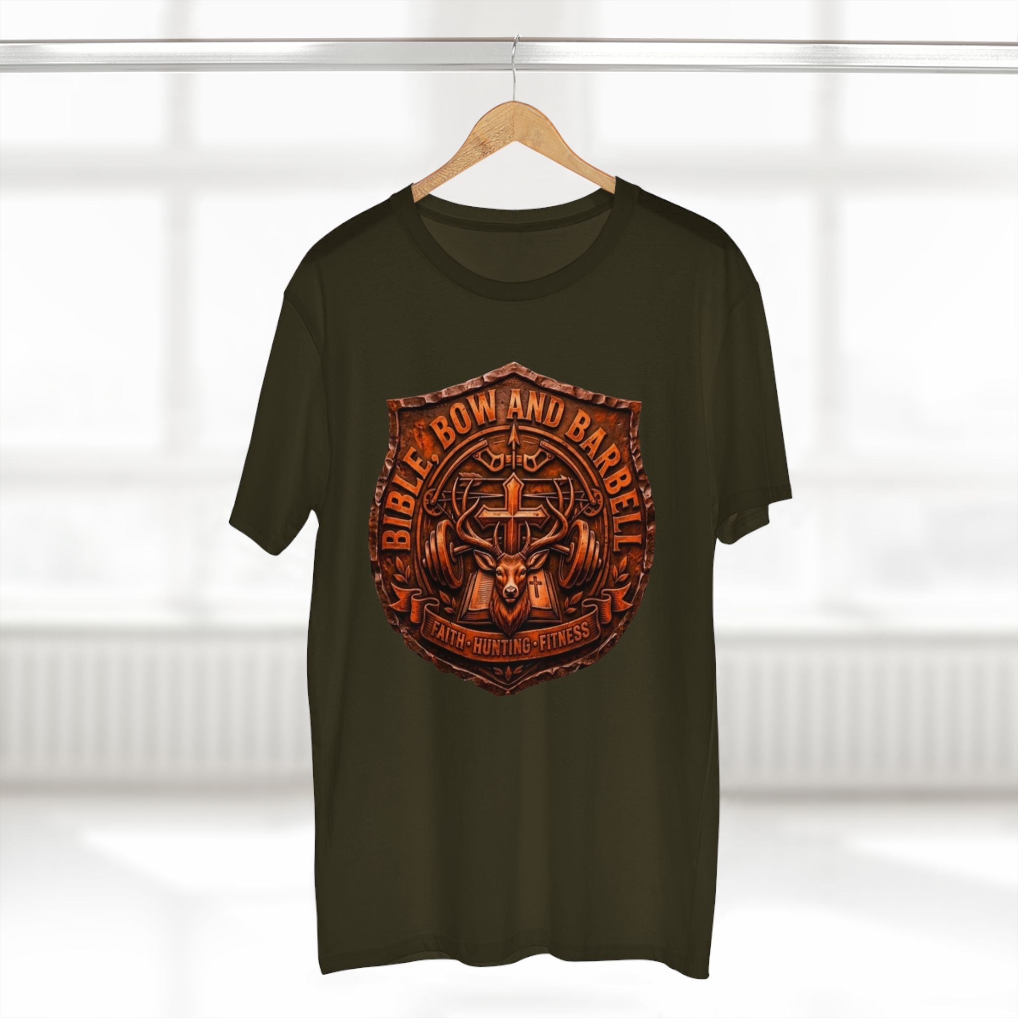 Logo Buck Shield Tee, Faith Christian Fitness shirt