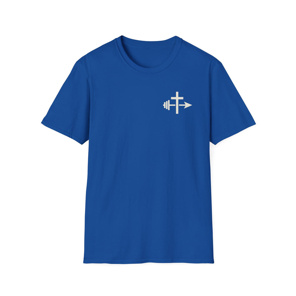 Barbell Cross Arrow T-Shirt | Christian Fitness Tee