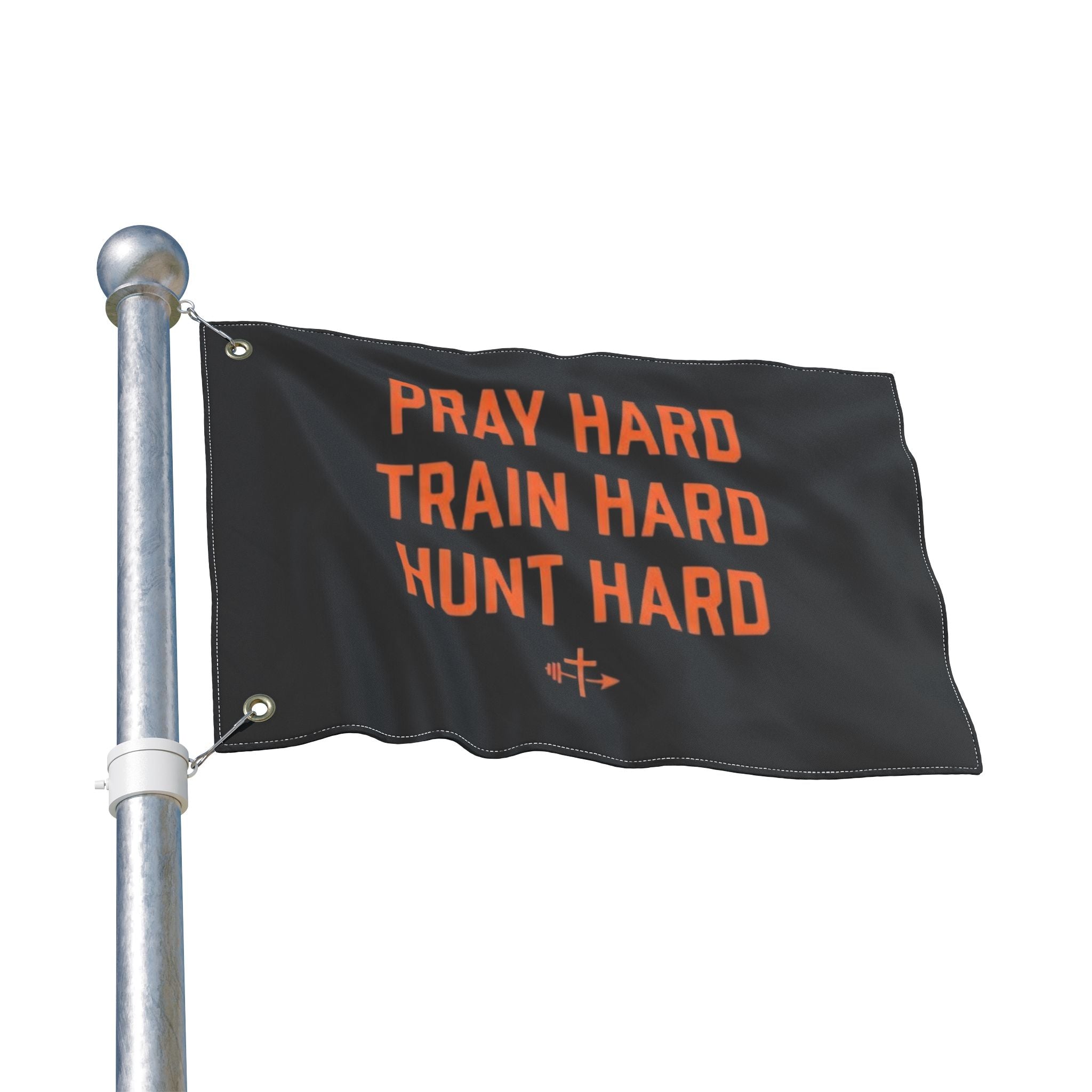 Pray Hard Train Hard Hunt Hard Flag | Double-Sided Outdoor Banner