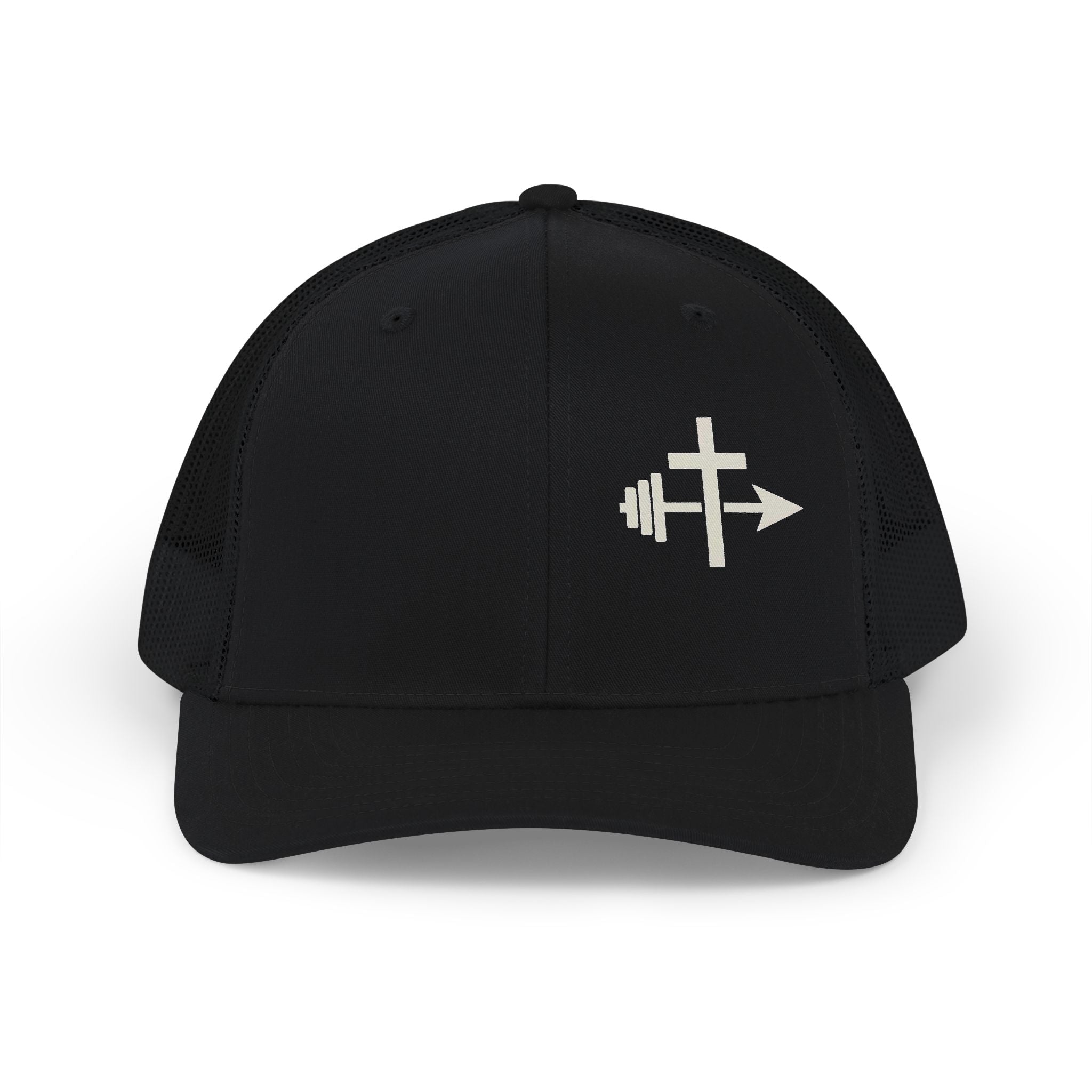Barbell Cross Arrow Snapback Cap | Trucker Hat Mesh Back