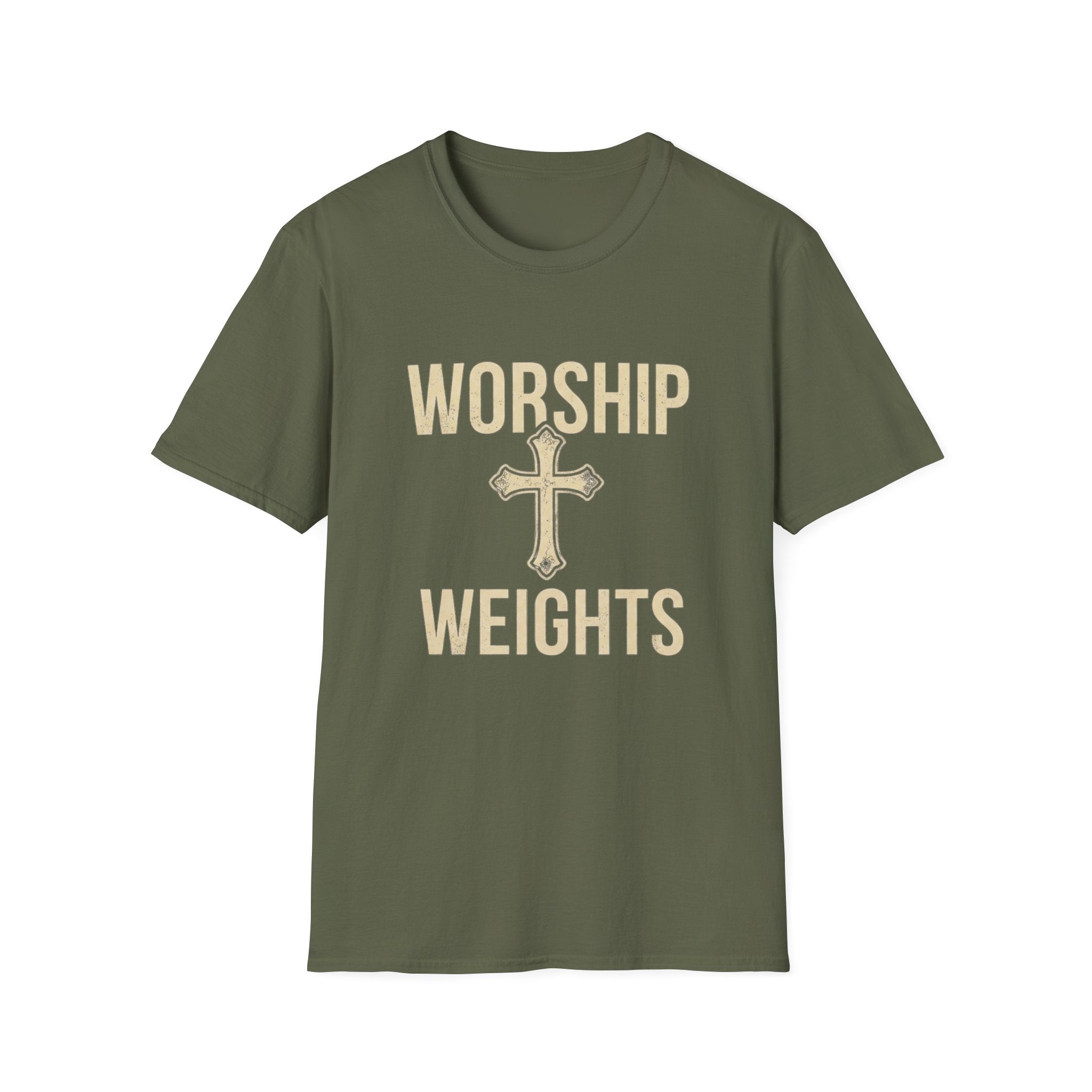 Christian Workout Shirt: Worship and Weights T-Shirt — Christian Fitness Faith Tee