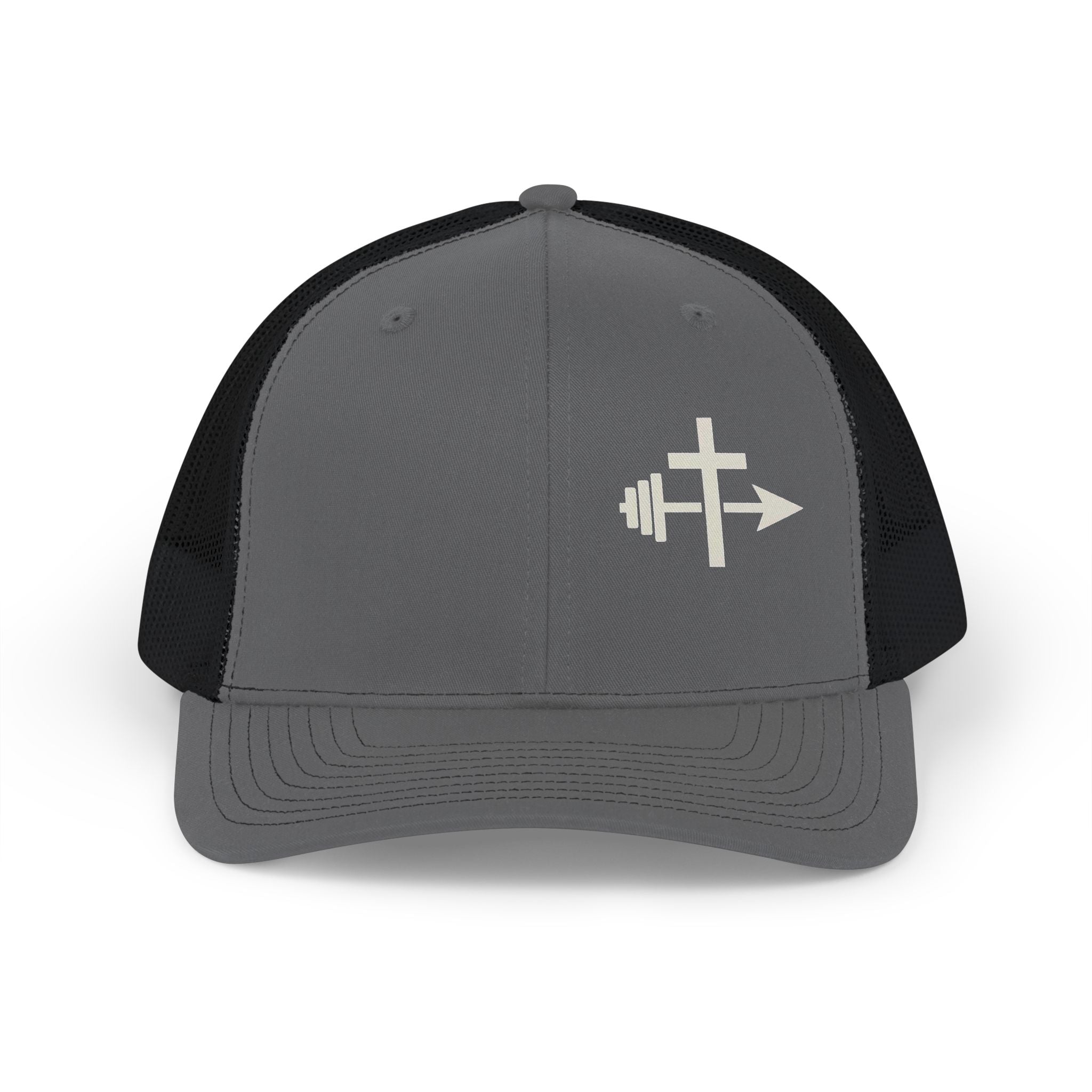 Barbell Cross Arrow Snapback Cap | Trucker Hat Mesh Back