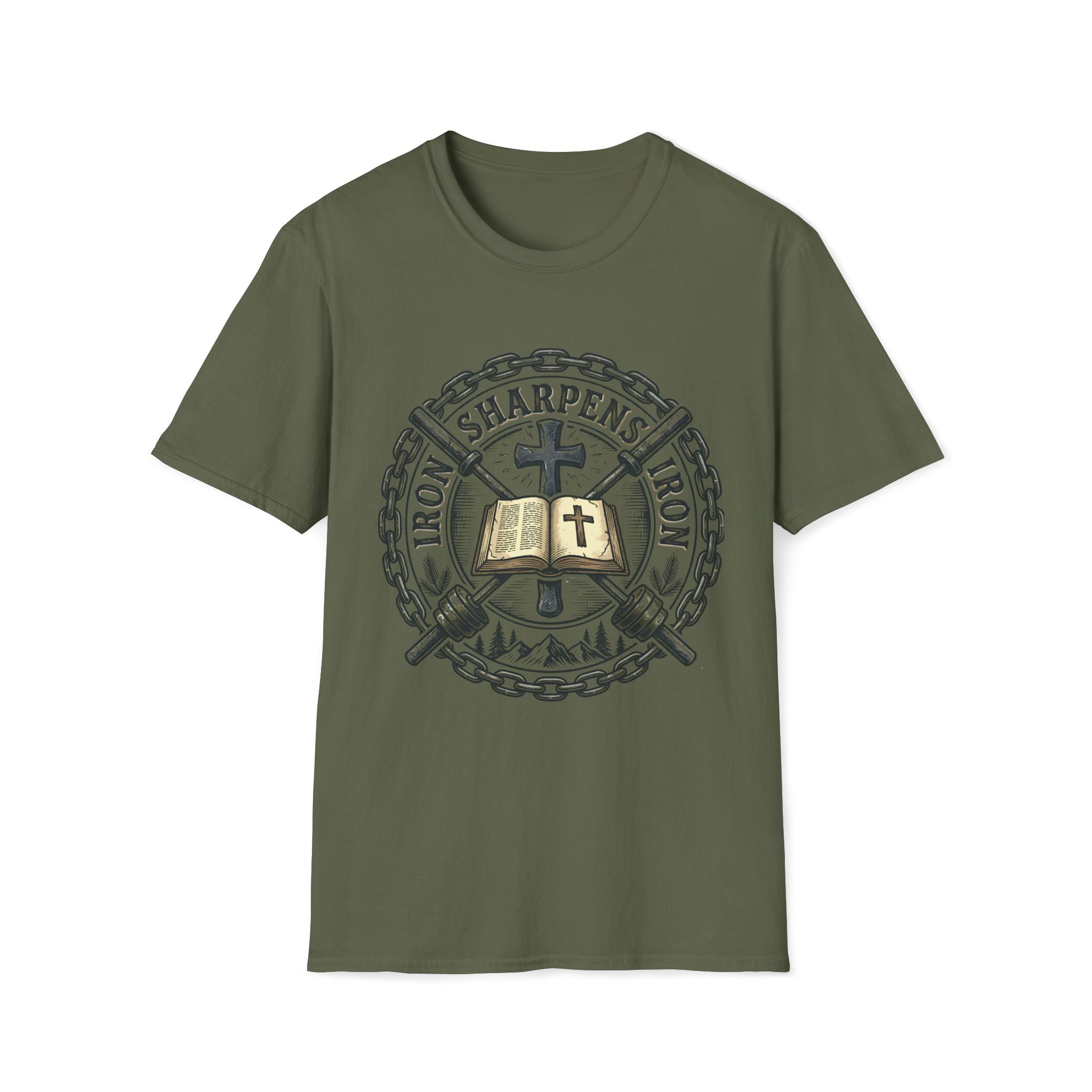 Iron Sharpens Iron Crossed Barbells T-Shirt