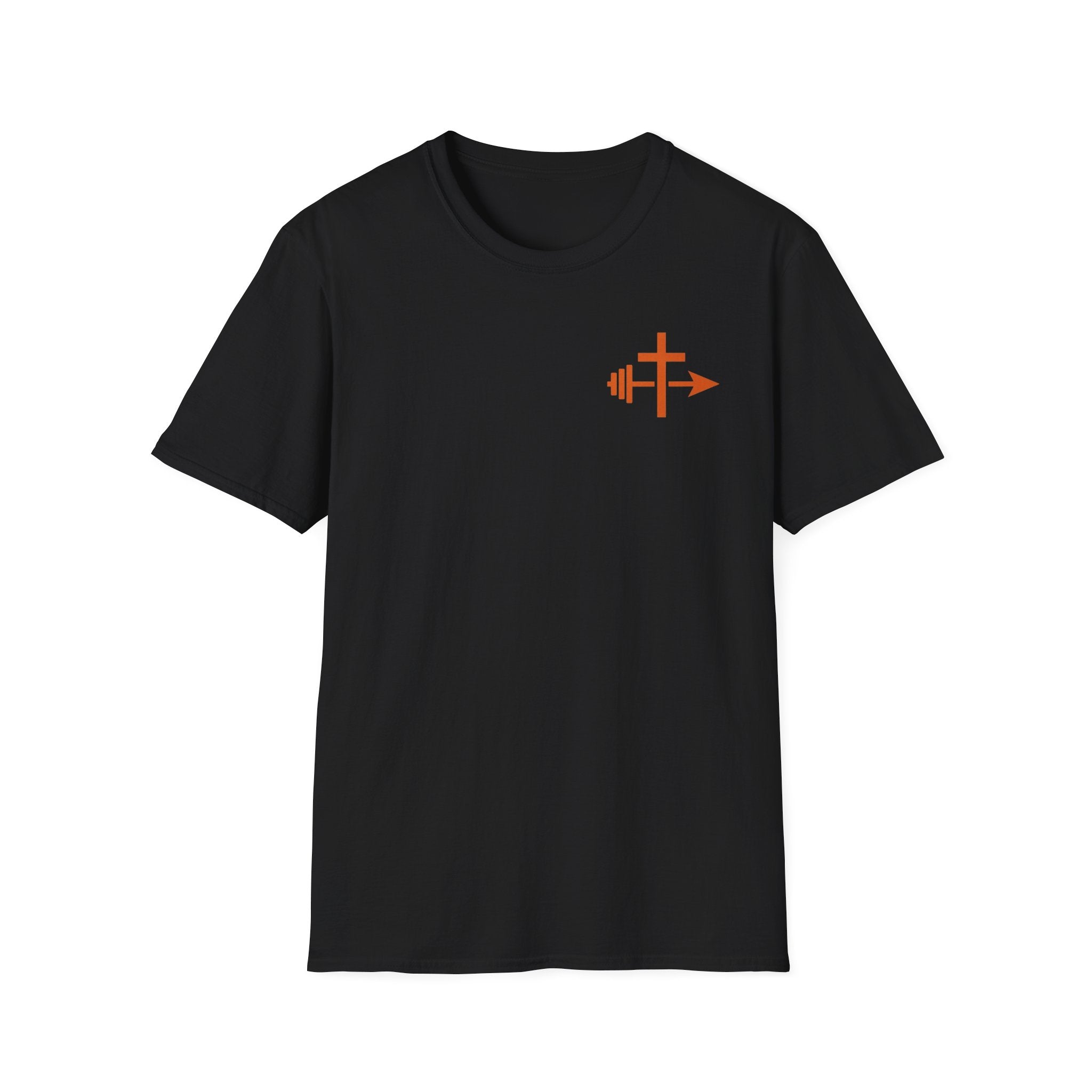 Barbell Cross Arrow T-Shirt | Christian Fitness Tee