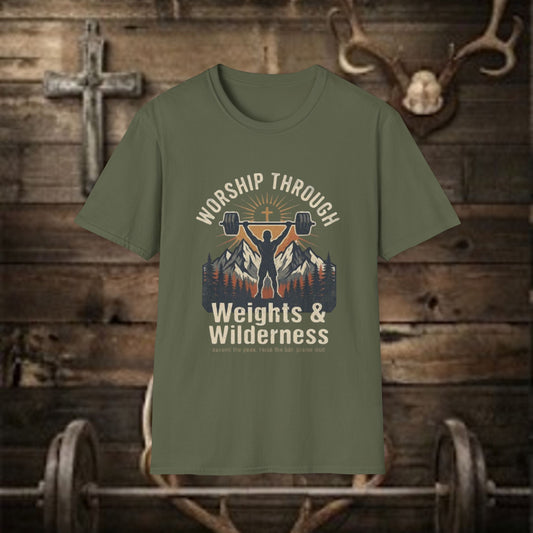 Worship Through Weights & Wilderness T-Shirt