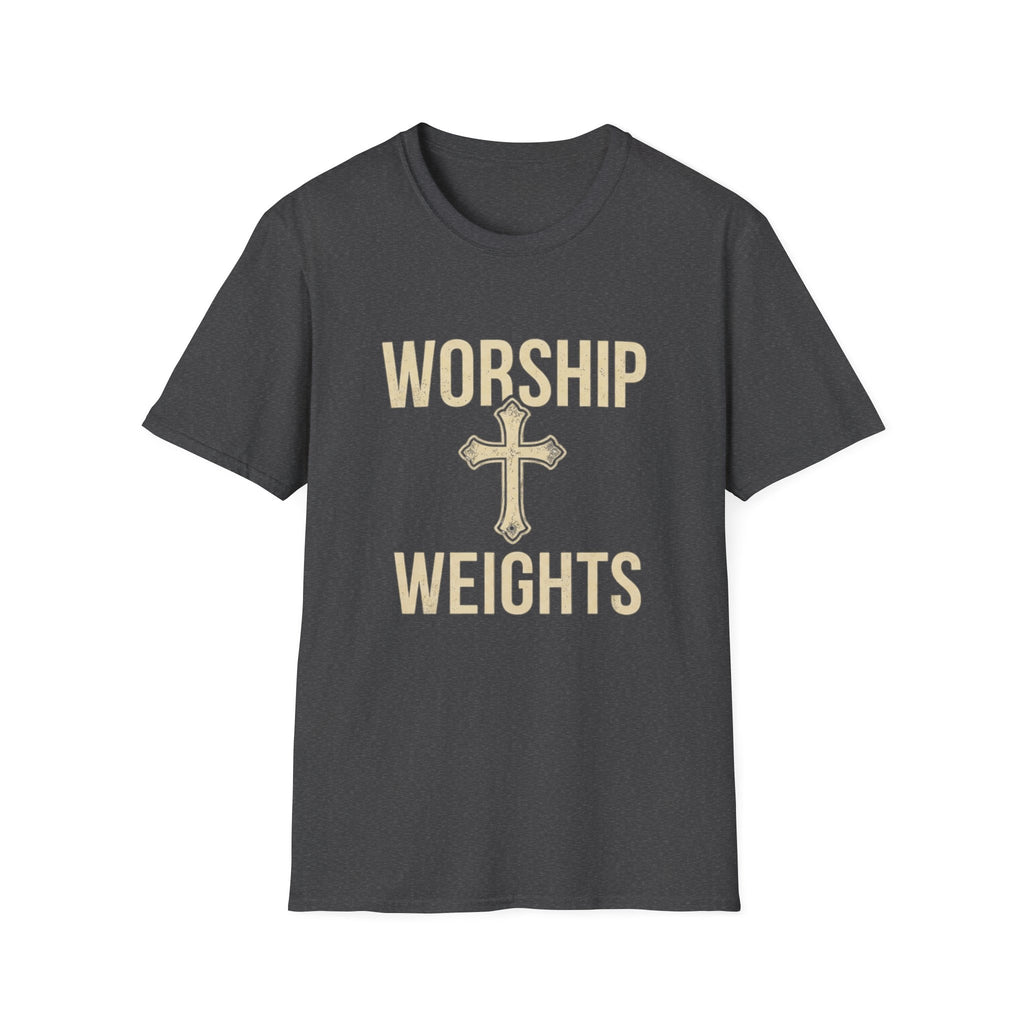 Christian Workout Shirt: Worship and Weights T-Shirt — Christian Fitness Faith Tee