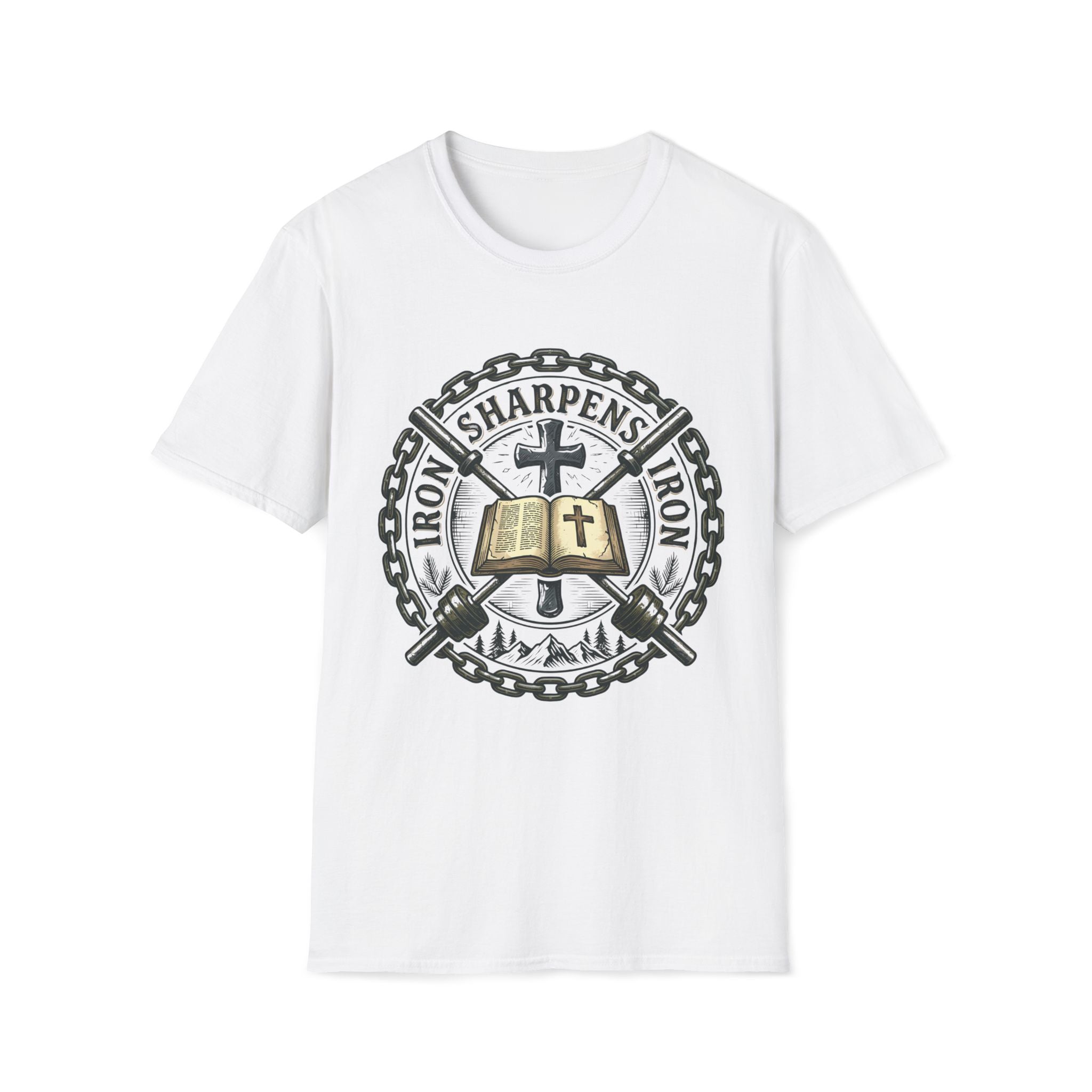 Iron Sharpens Iron Crossed Barbells T-Shirt