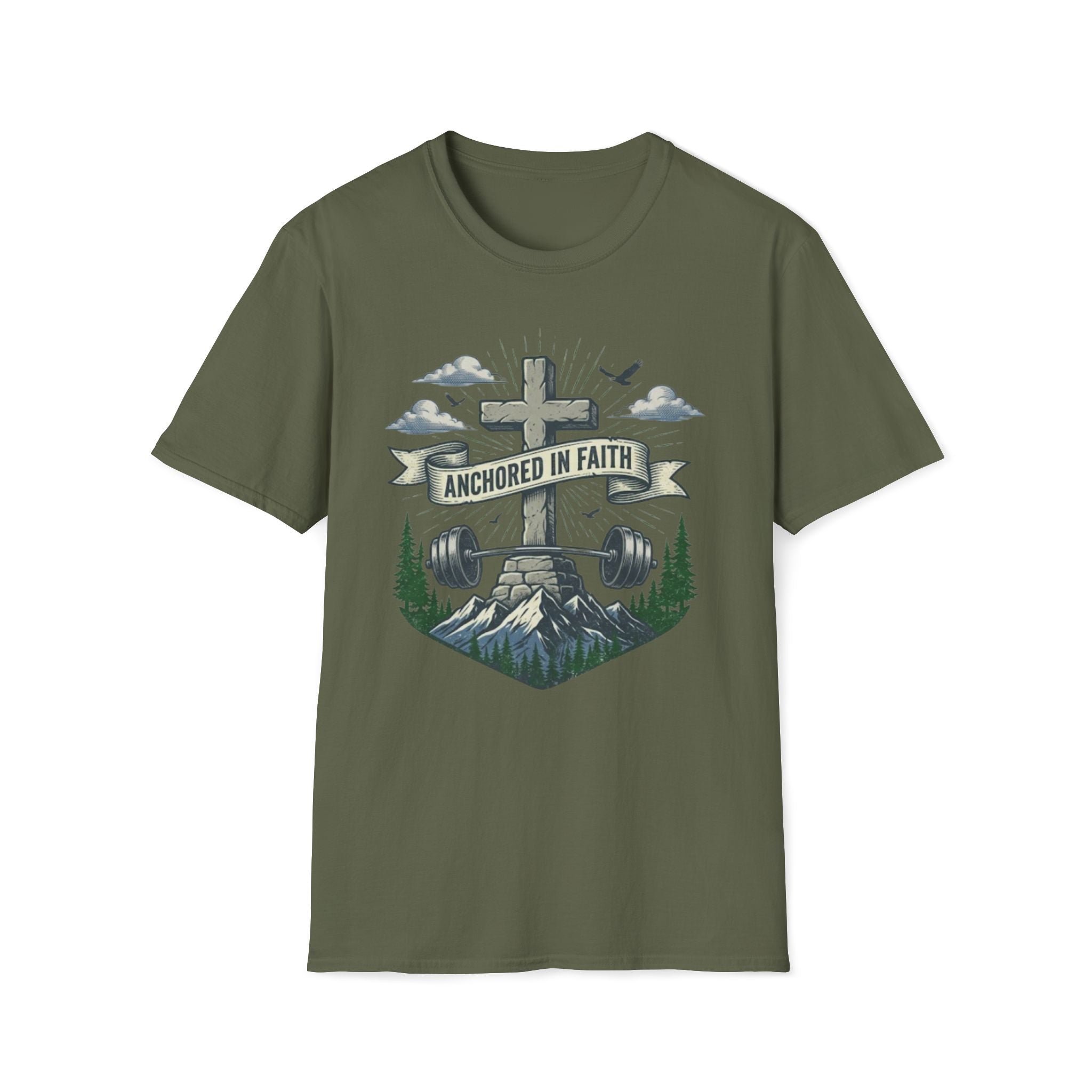 Anchored in Faith Stone Cross T-Shirt