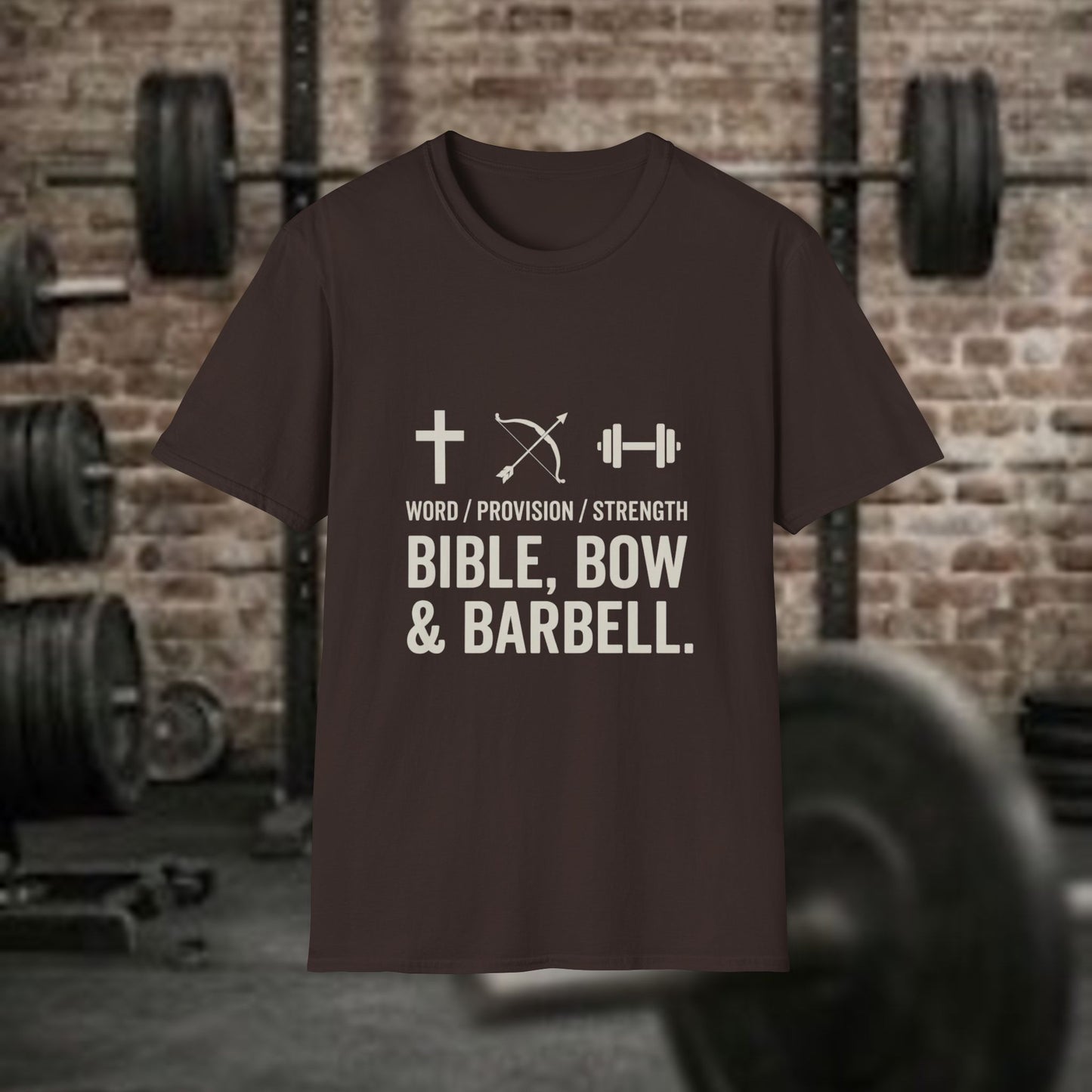 Word, Provision and Strength-Christian Fitness and Hunting Tee