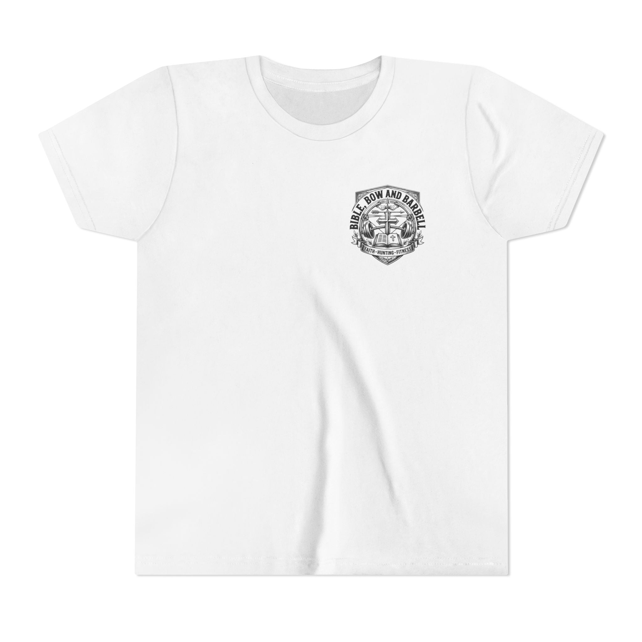 Youth Tee - "Pray Hard Train Hard Hunt Hard" Camo Faith & Hunting Kids Shirt