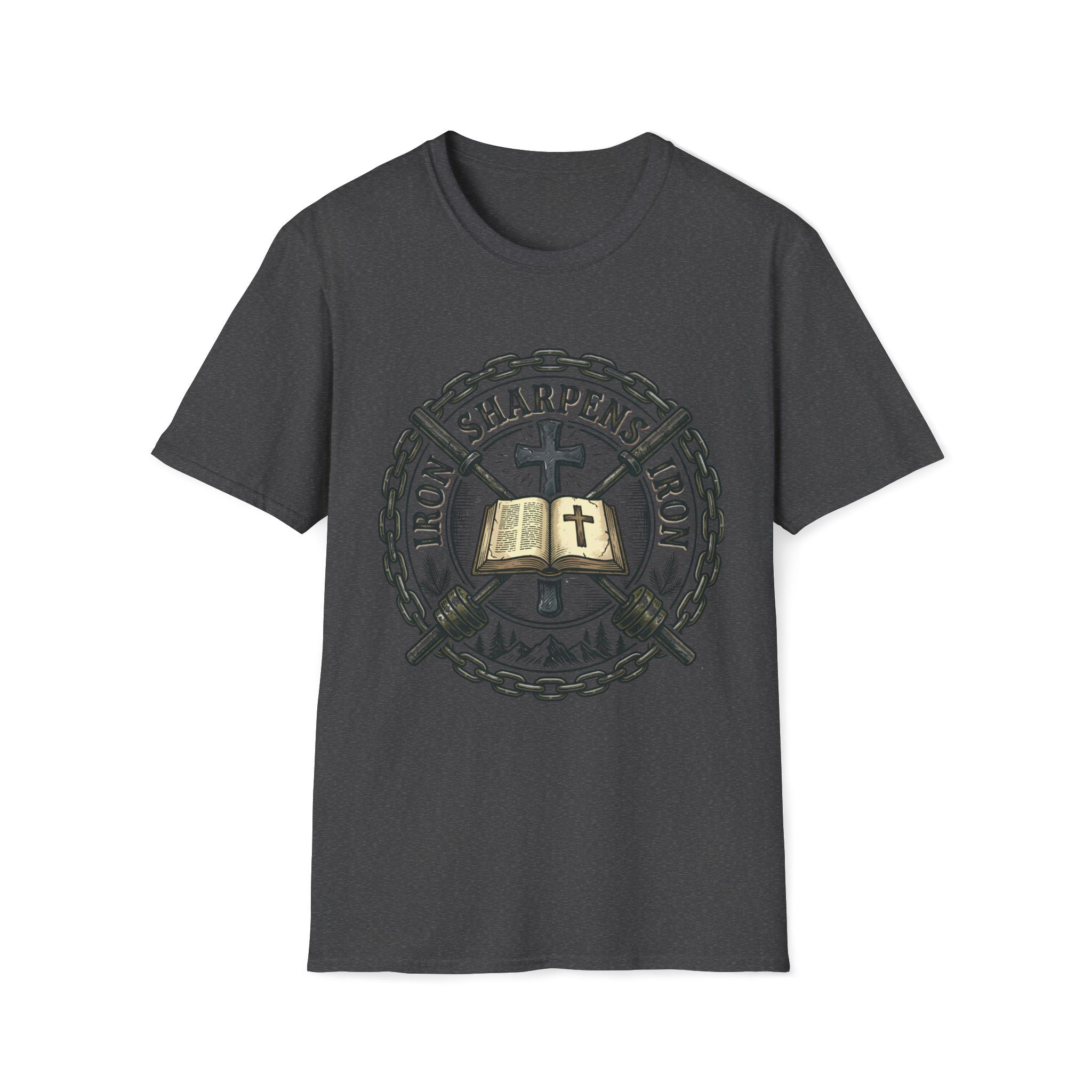 Iron Sharpens Iron Crossed Barbells T-Shirt
