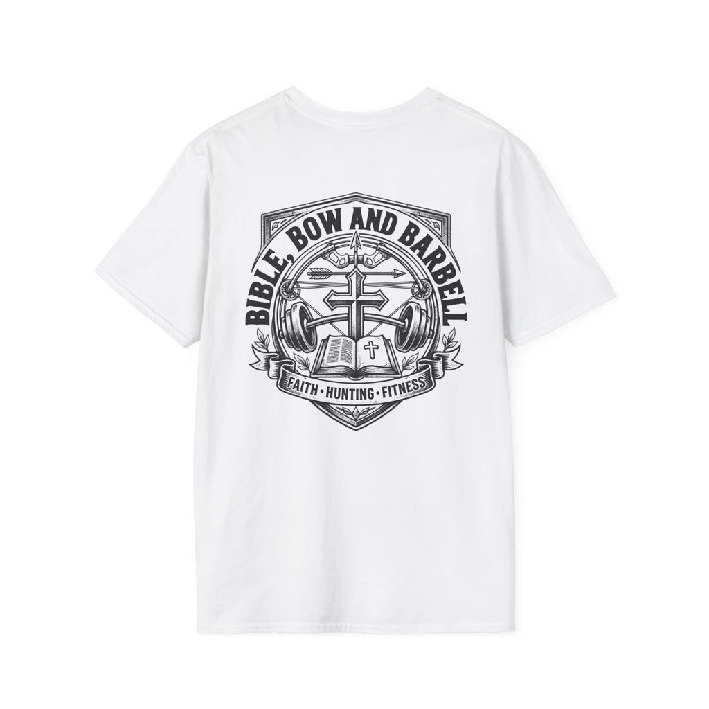 Barbell Cross Arrow T-Shirt | Christian Fitness Tee
