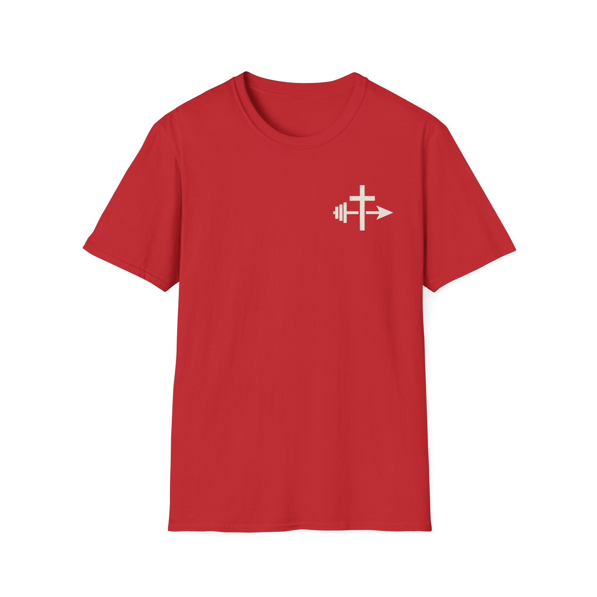 Barbell Cross Arrow T-Shirt | Christian Fitness Tee