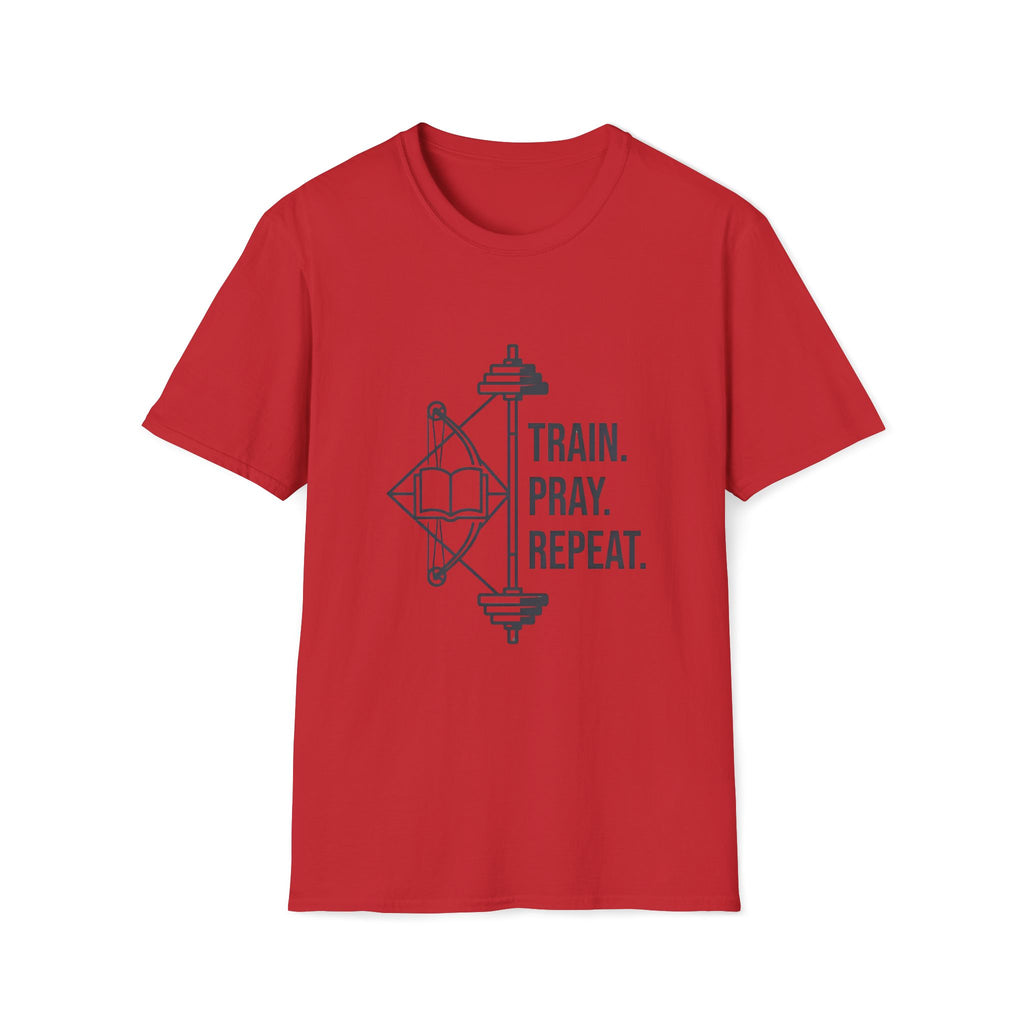 Train Pray Repeat Minimalist Cross T-Shirt
