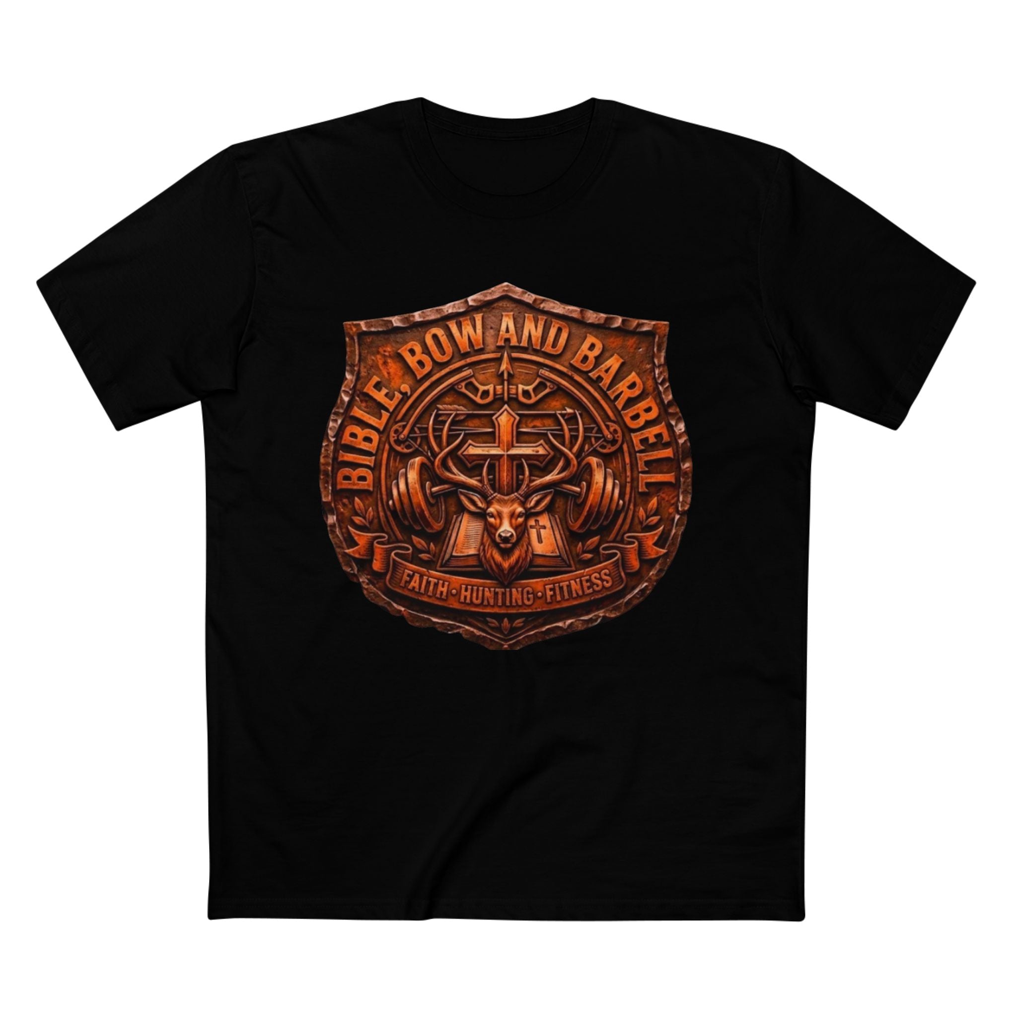 Logo Buck Shield Tee, Faith Christian Fitness shirt