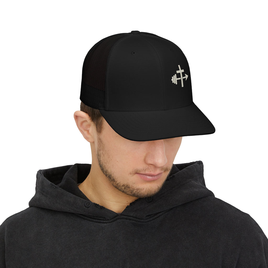 Barbell Cross Arrow Snapback Cap | Trucker Hat Mesh Back