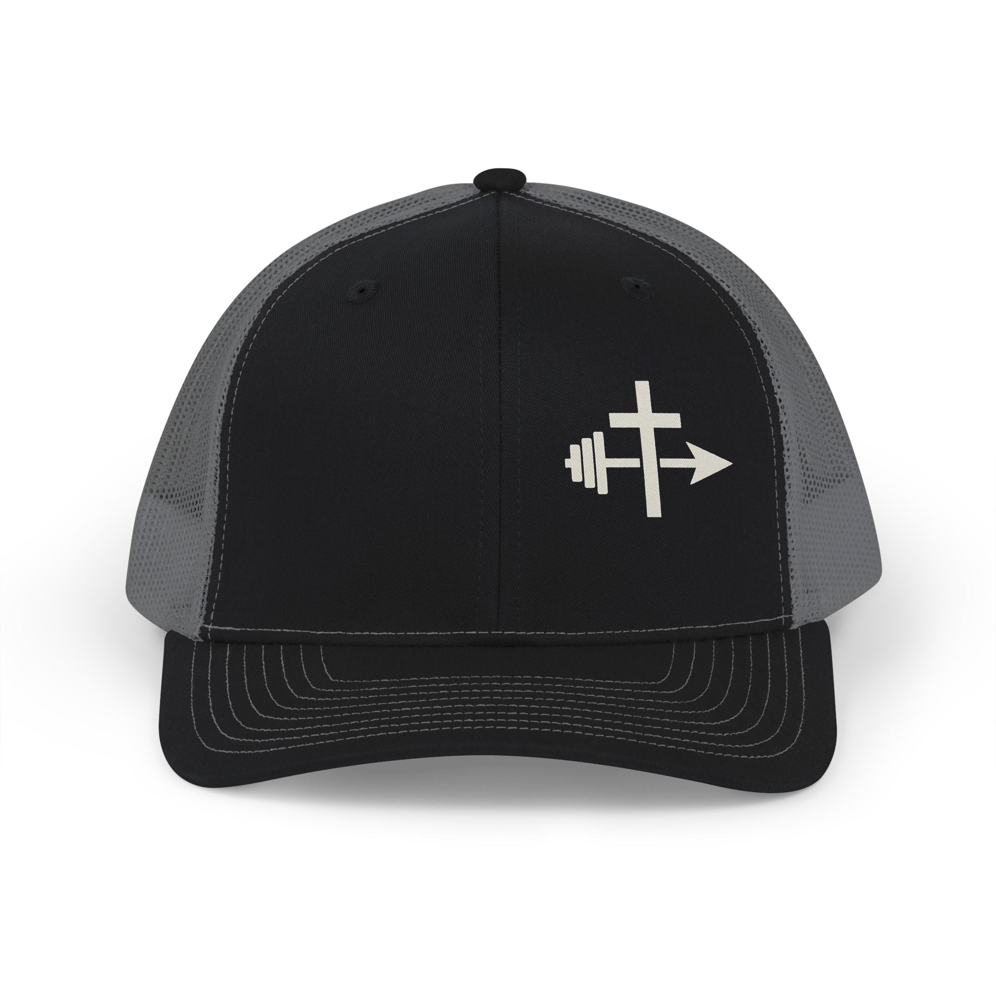 Barbell Cross Arrow Snapback Cap | Trucker Hat Mesh Back